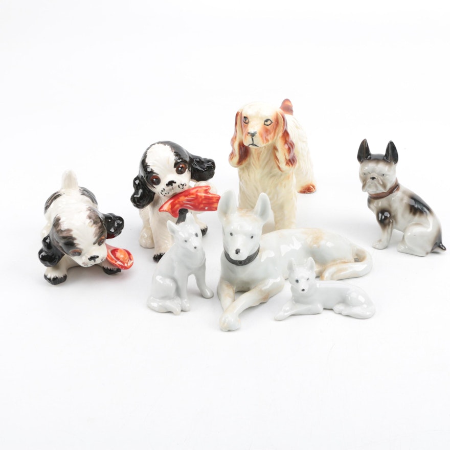 Vintage Japanese Ceramic Dog Figurines