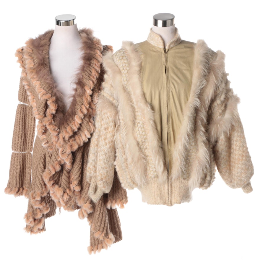 Fur Trimmed Knit Outerwear Featuring Schjelde