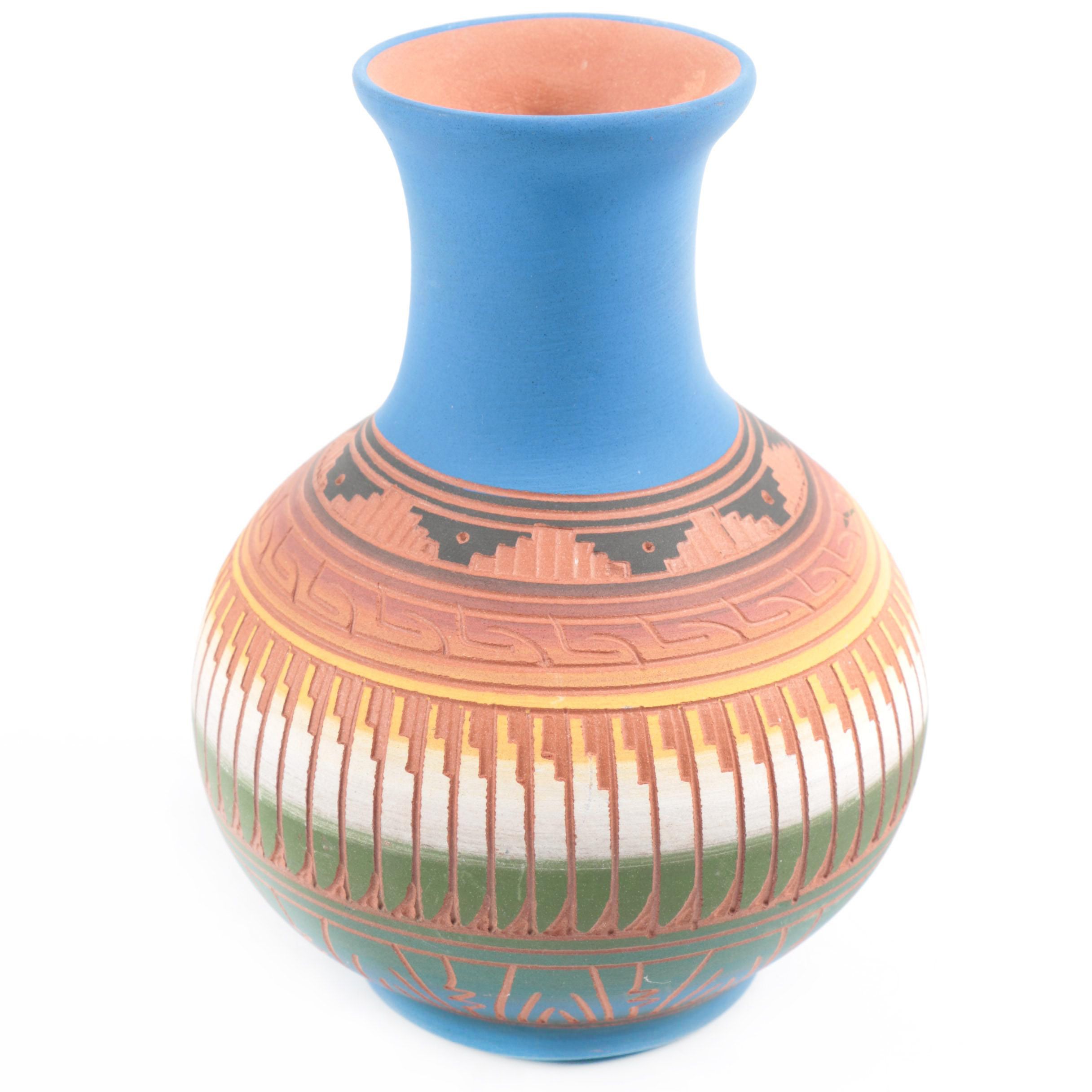 Signed Navajo Terracotta Vase