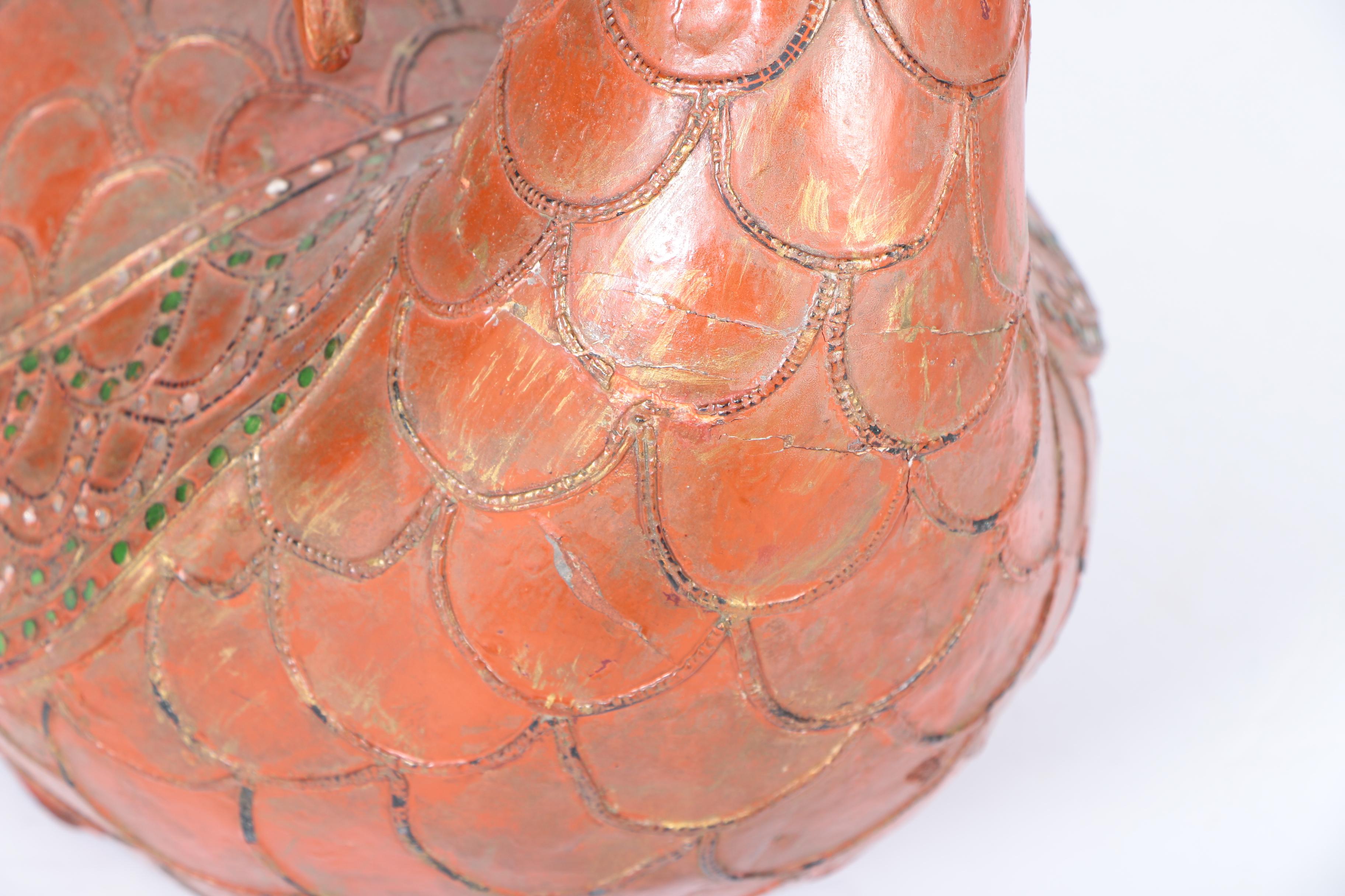 East Asian Style Carved Wooden Swan Sculptures