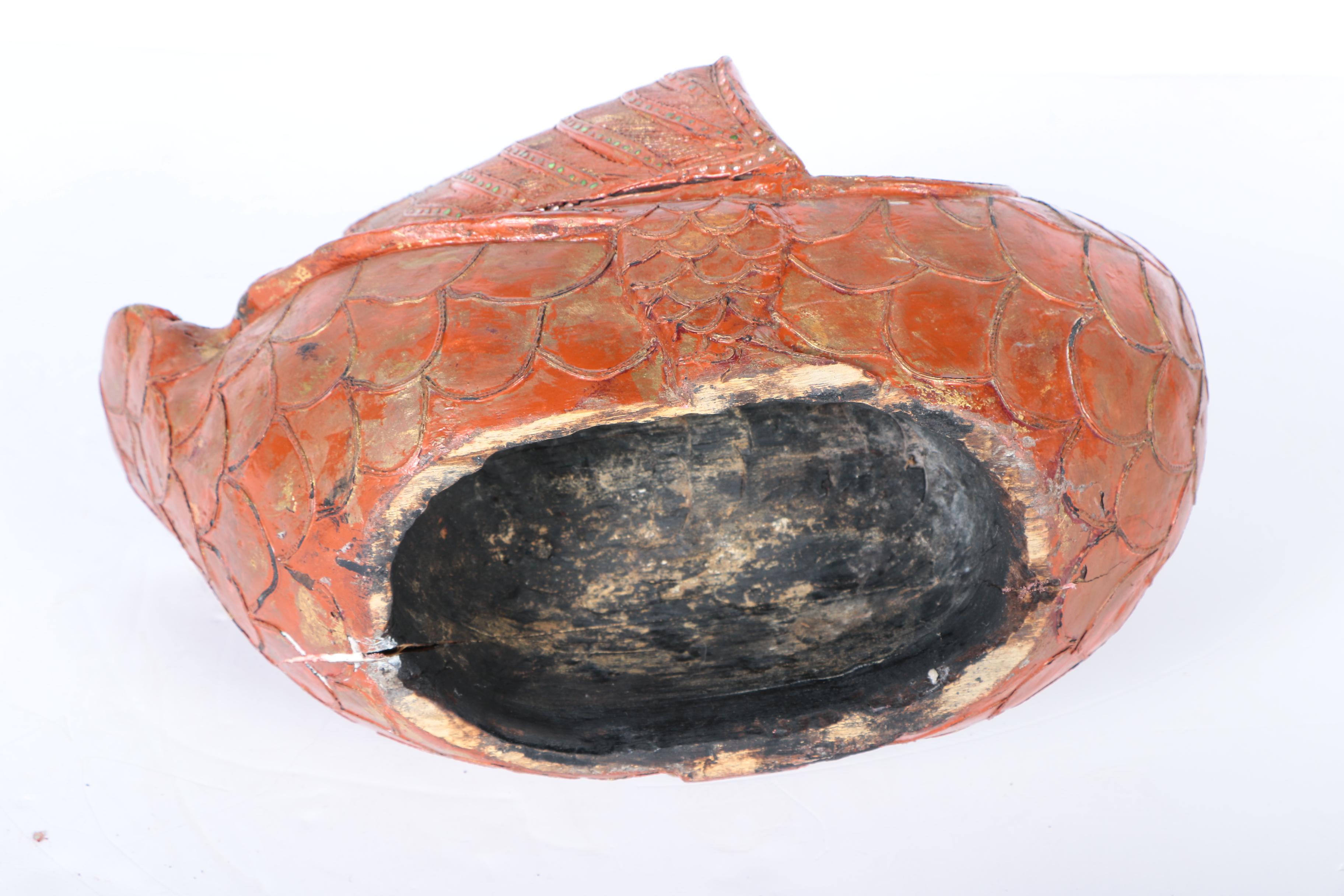 East Asian Style Carved Wooden Swan Sculptures