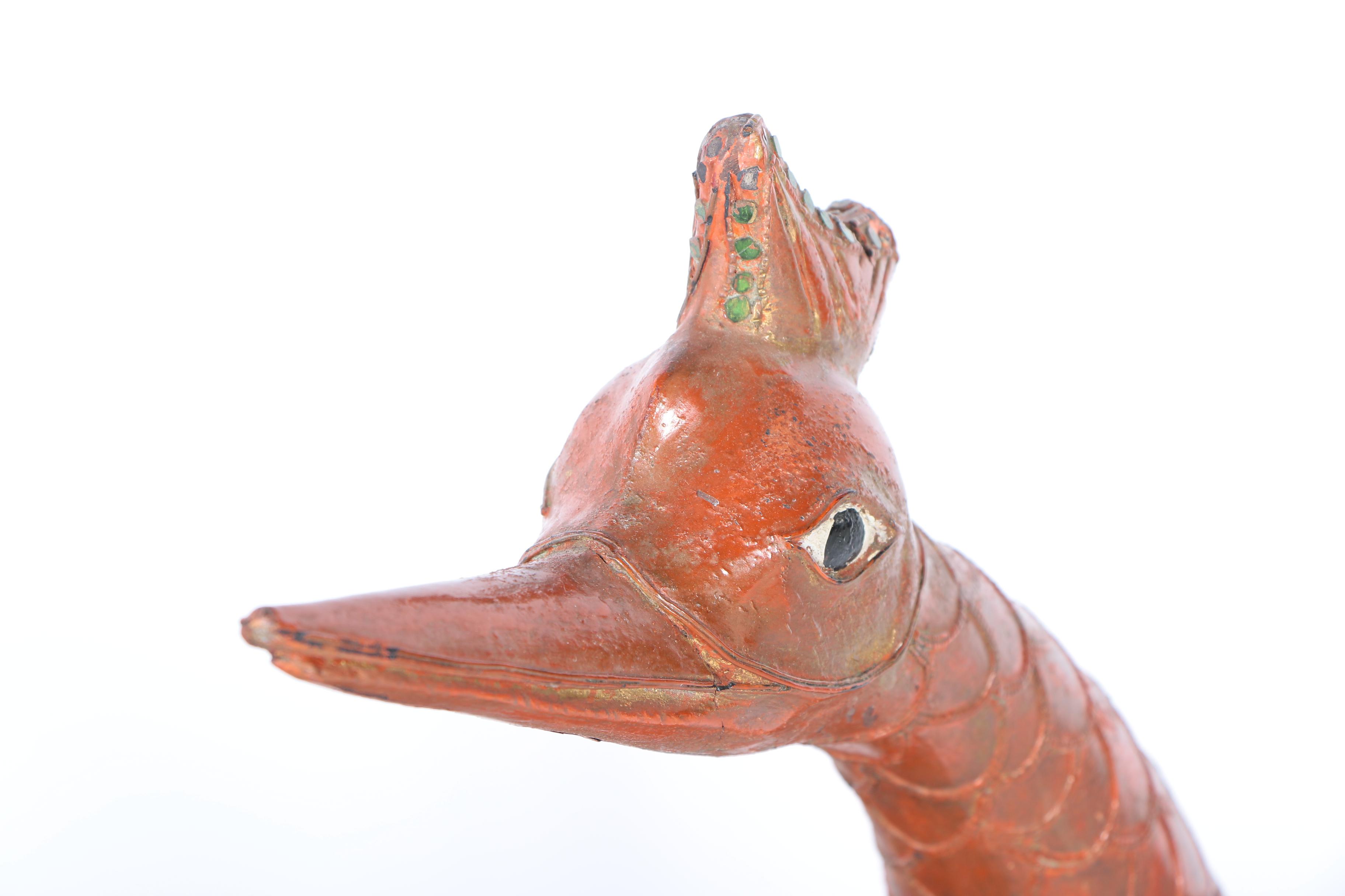 East Asian Style Carved Wooden Swan Sculptures