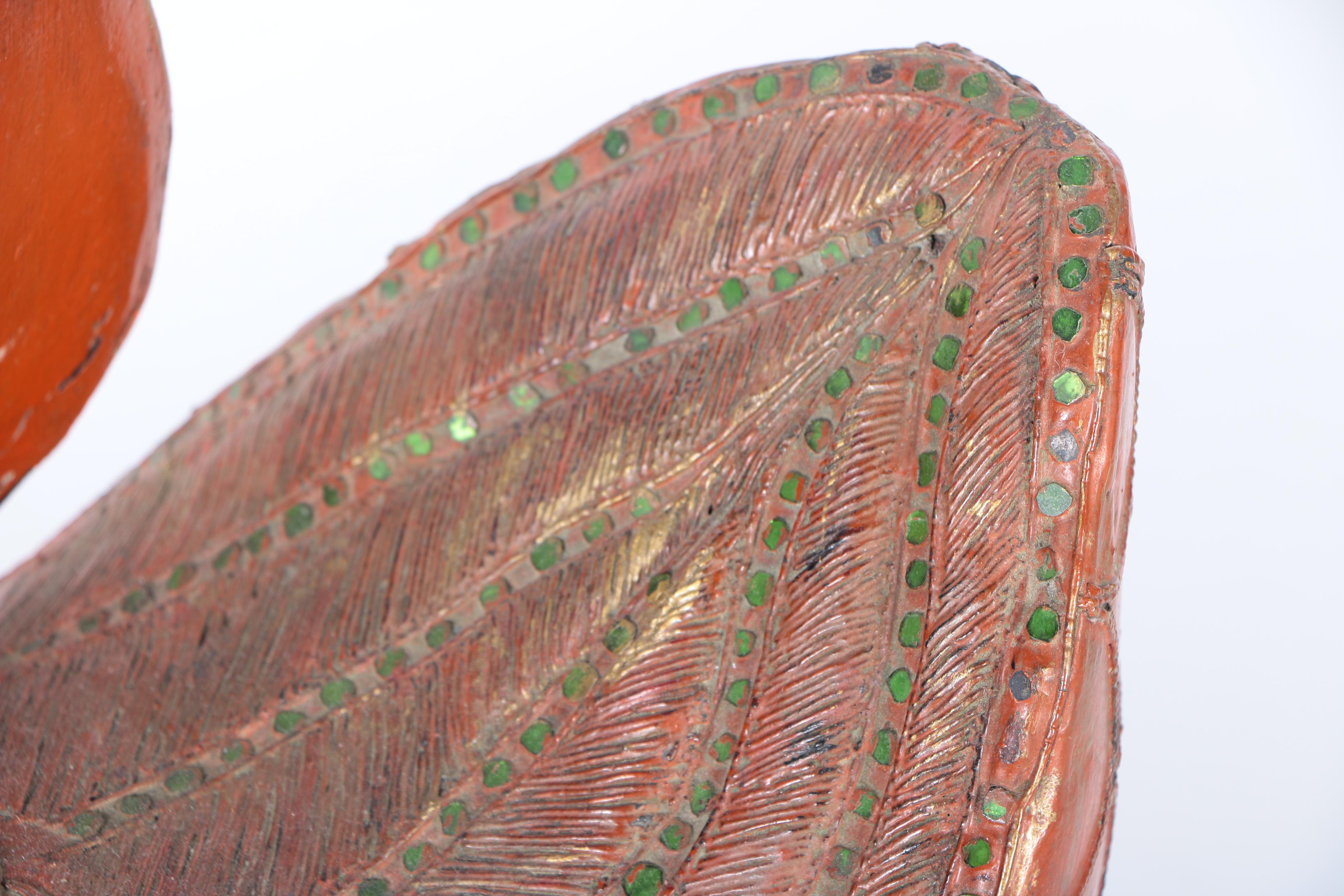 East Asian Style Carved Wooden Swan Sculptures