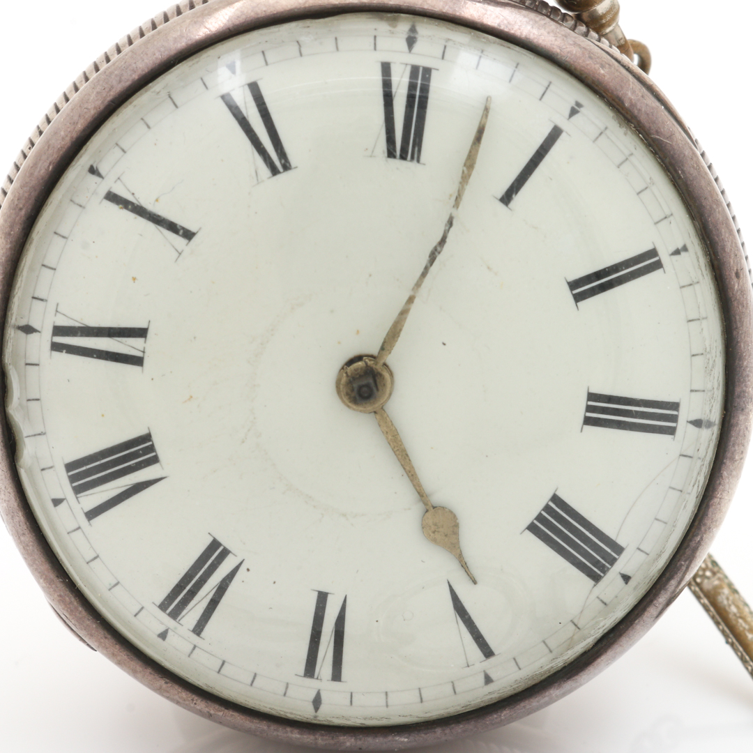 Sterling Silver Key Wind Pocket Watch