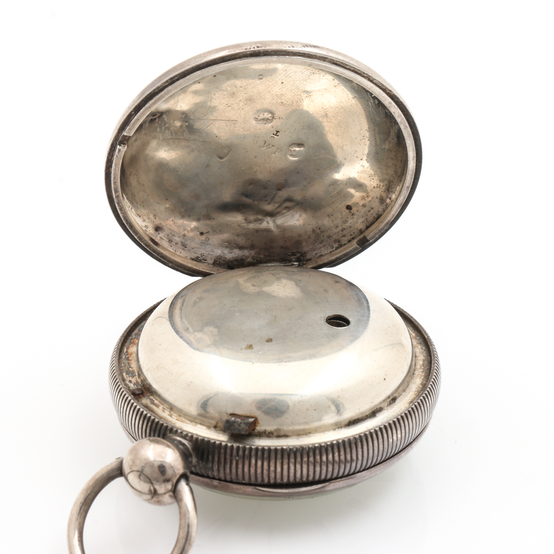 Sterling Silver Key Wind Pocket Watch