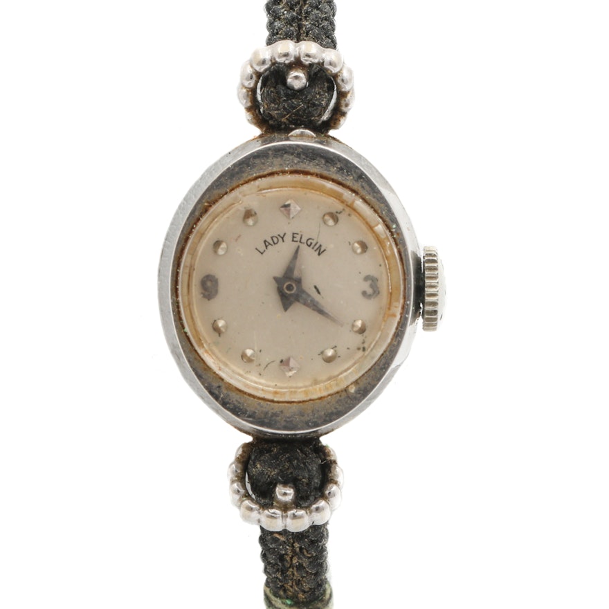 Lady Elgin 14K White Gold 23 Jewel Wristwatch