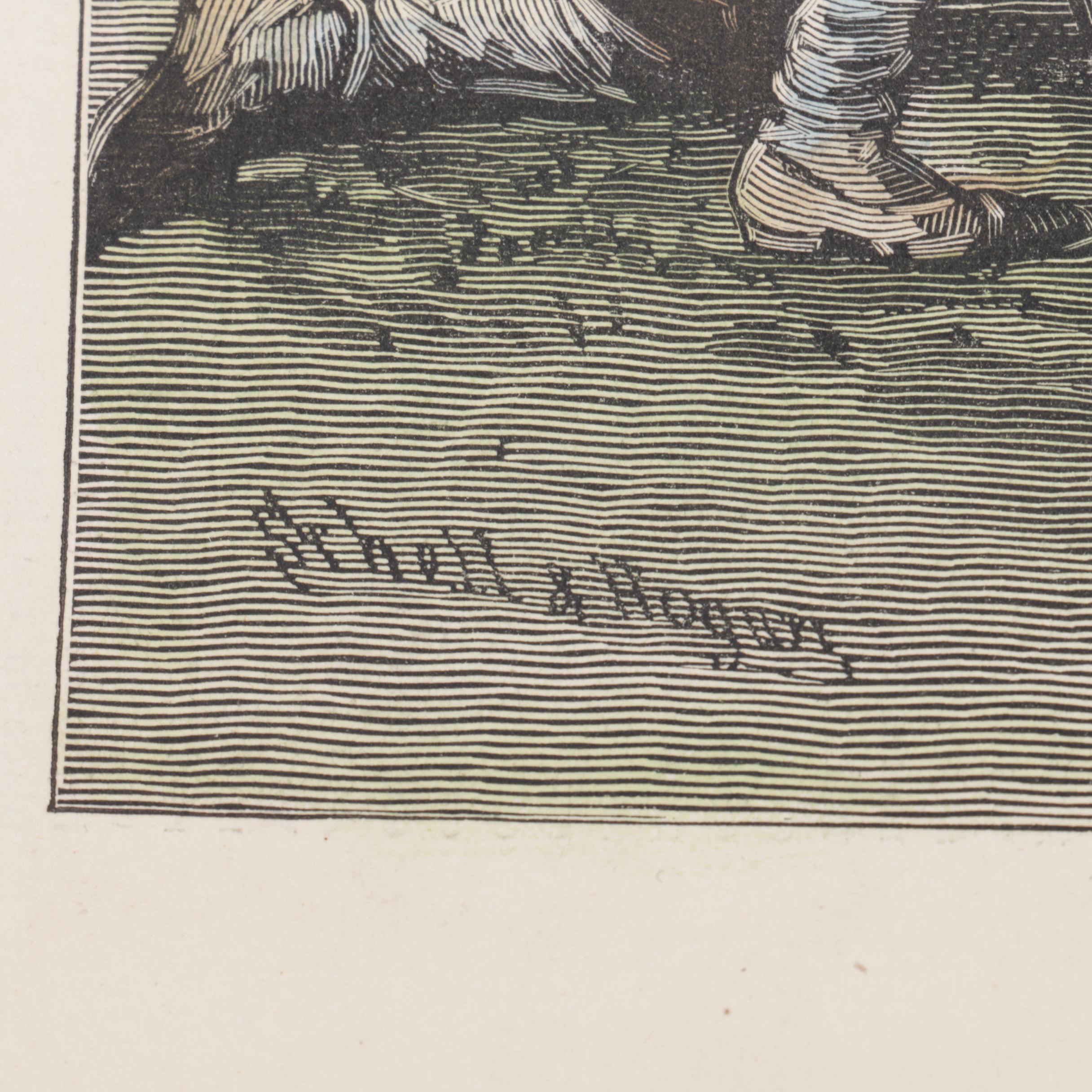 Hand Colored Harper's Weekly Wood Engraving and 1896 Leslie's Weekly Publication