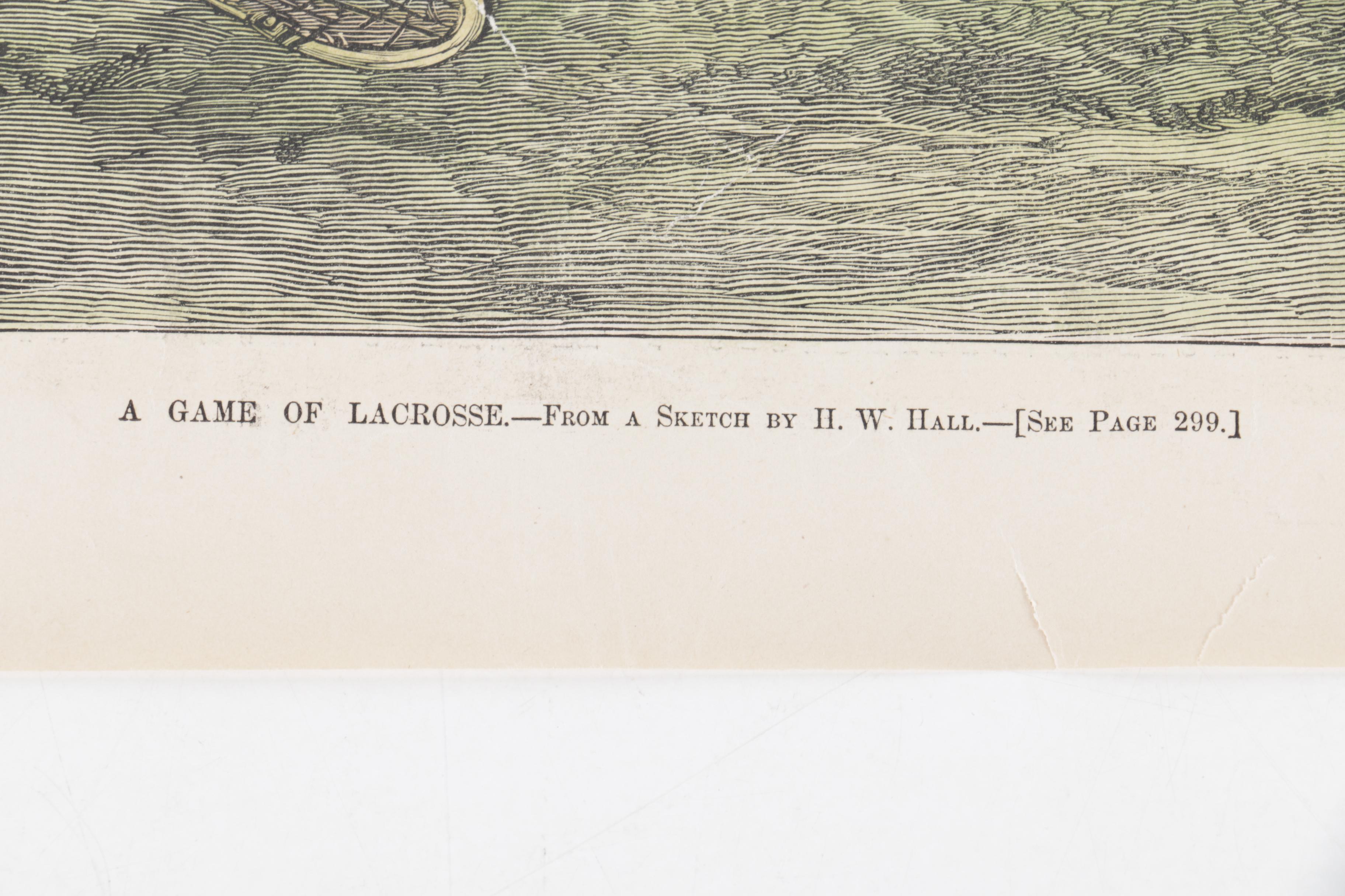 Hand Colored Harper's Weekly Wood Engraving and 1896 Leslie's Weekly Publication