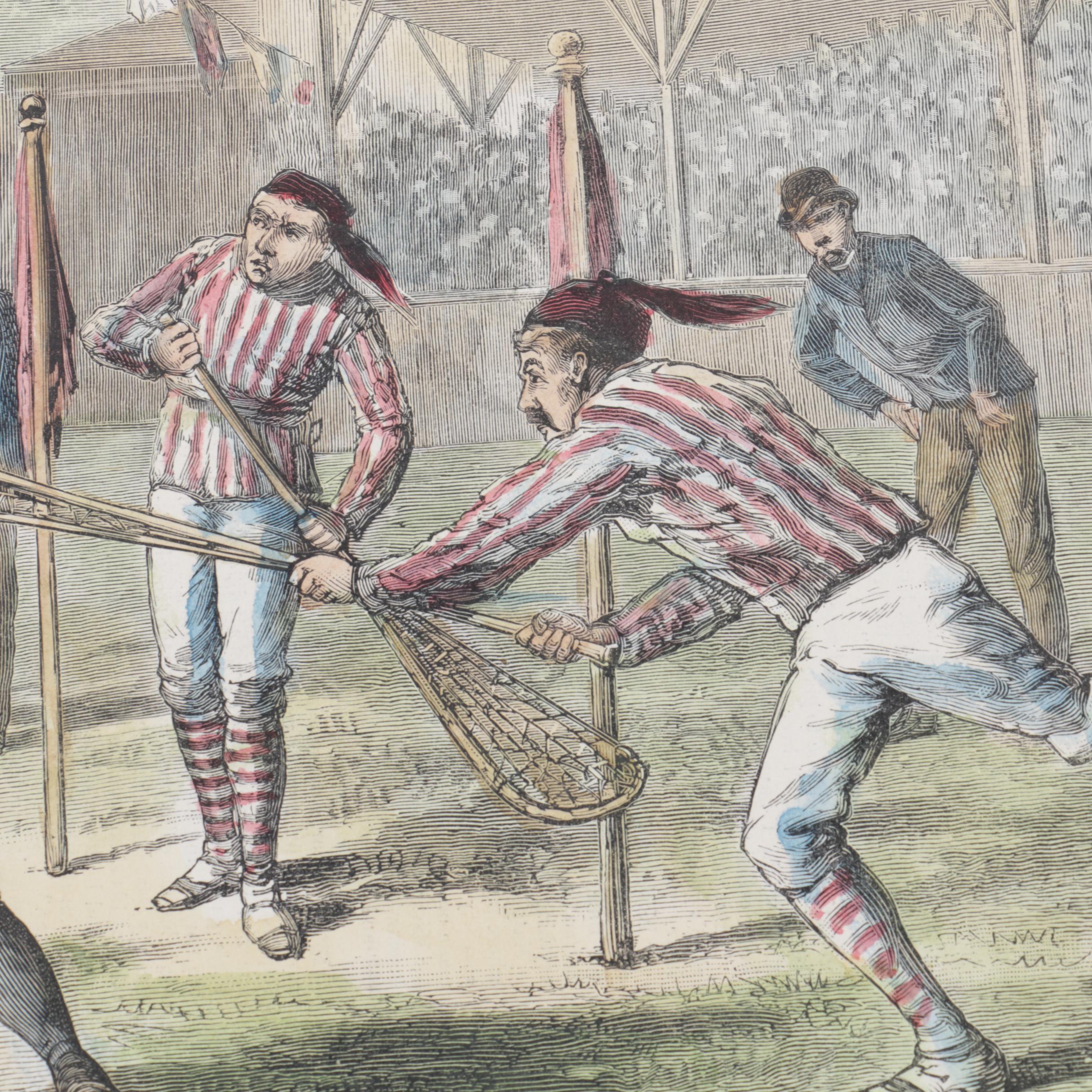 Hand Colored Harper's Weekly Wood Engraving and 1896 Leslie's Weekly Publication