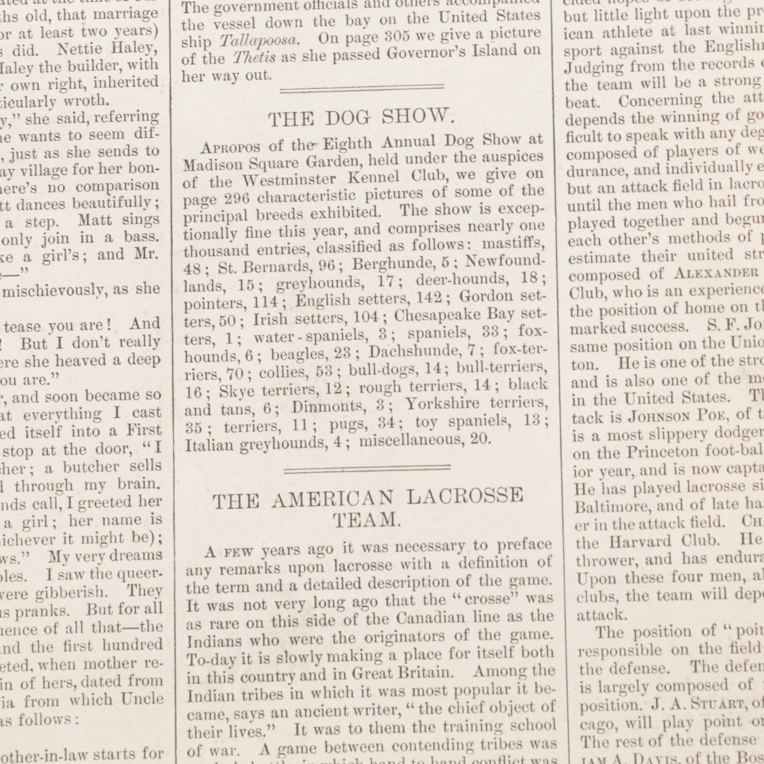 Hand Colored Harper's Weekly Wood Engraving and 1896 Leslie's Weekly Publication