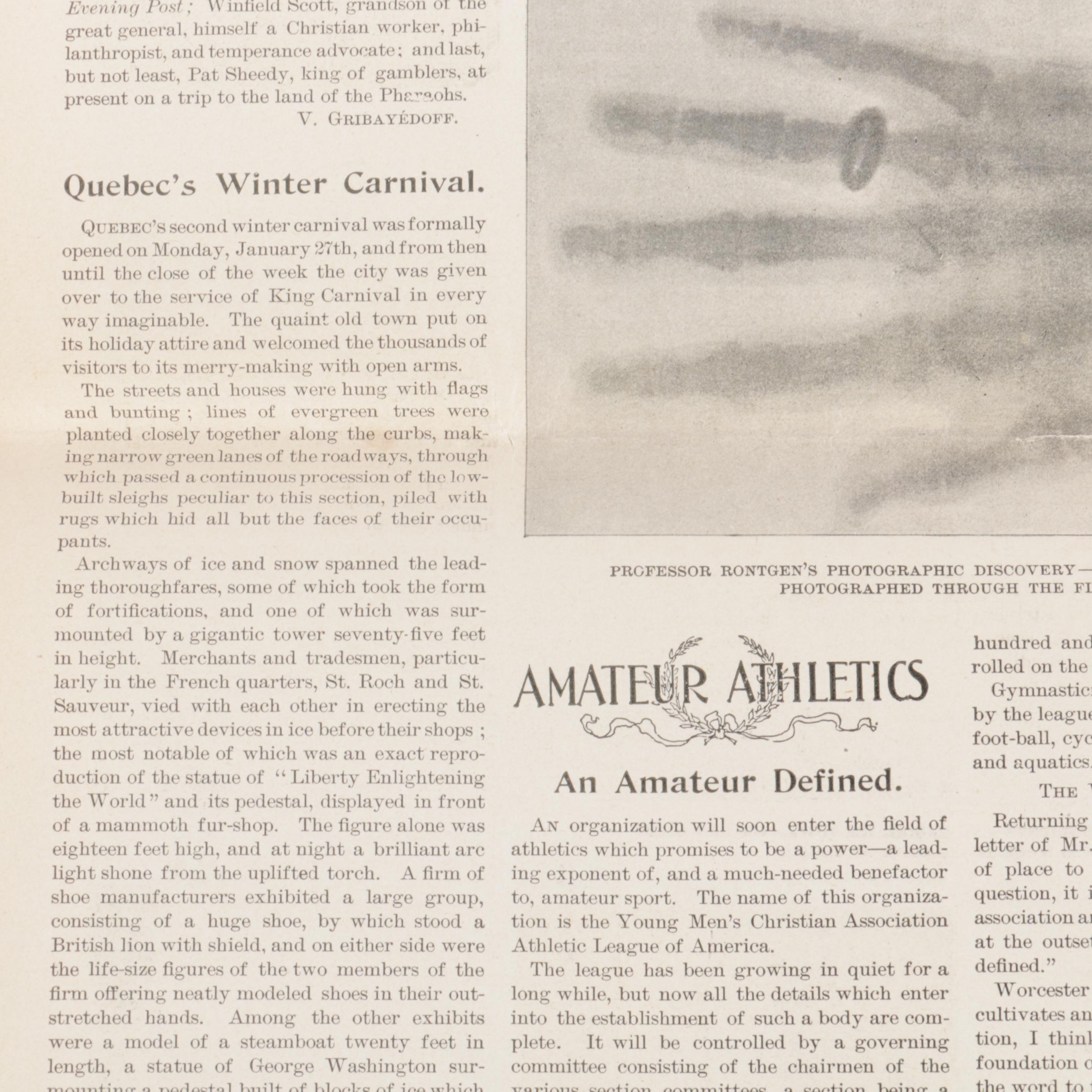 Hand Colored Harper's Weekly Wood Engraving and 1896 Leslie's Weekly Publication