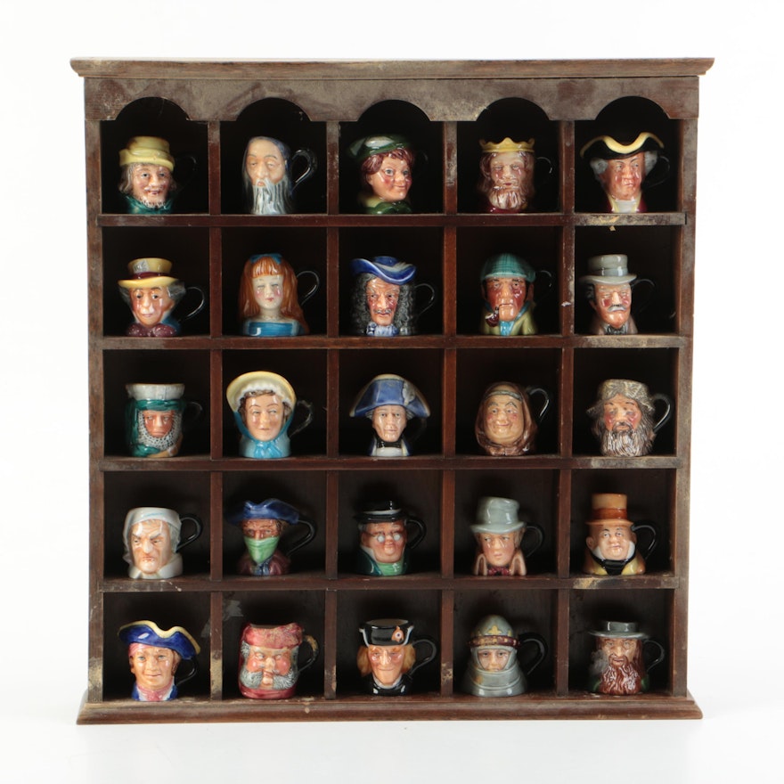 Miniature Toby Jugs and Wall Shelf