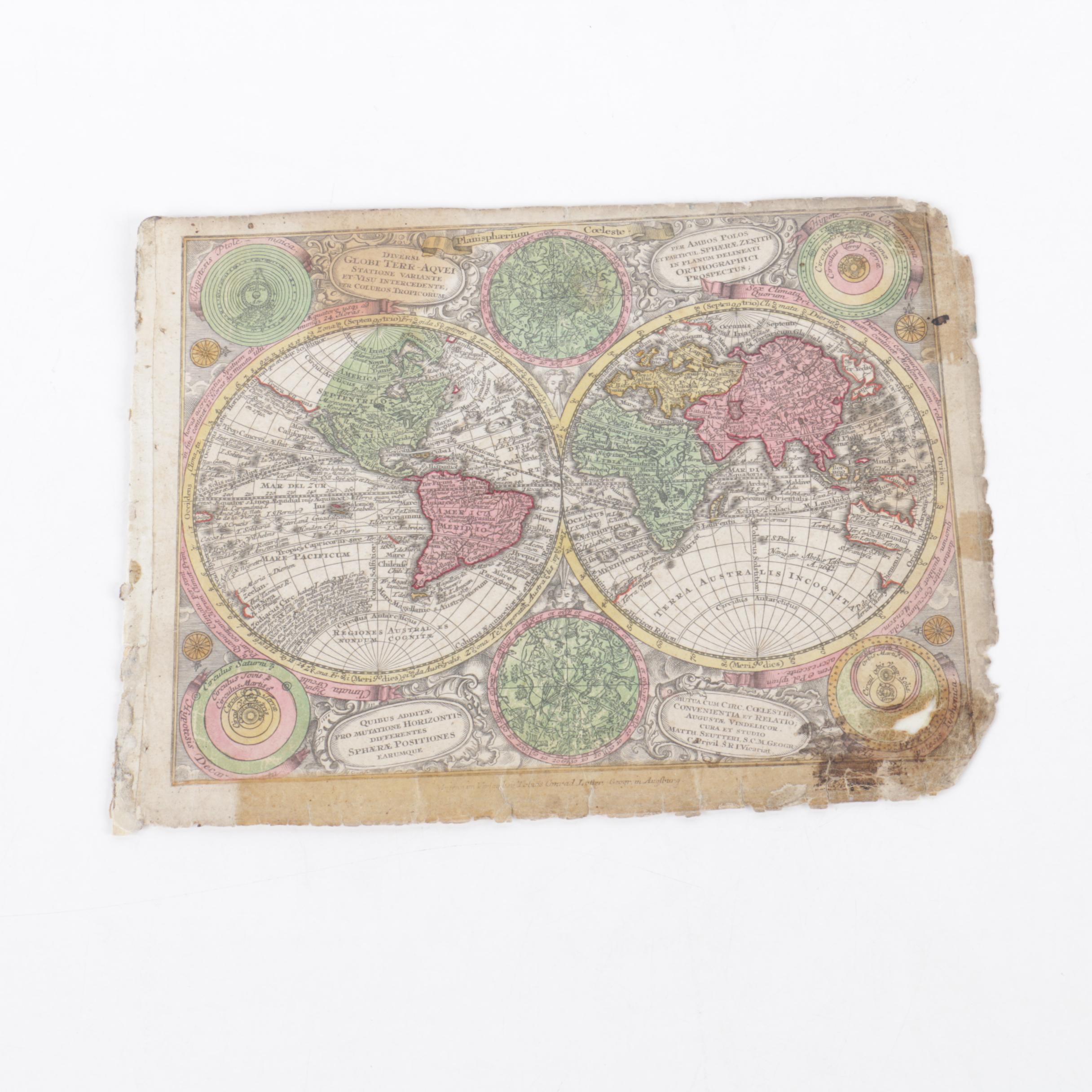 Limited Edition Etchings and a Handcolored Map Engraving