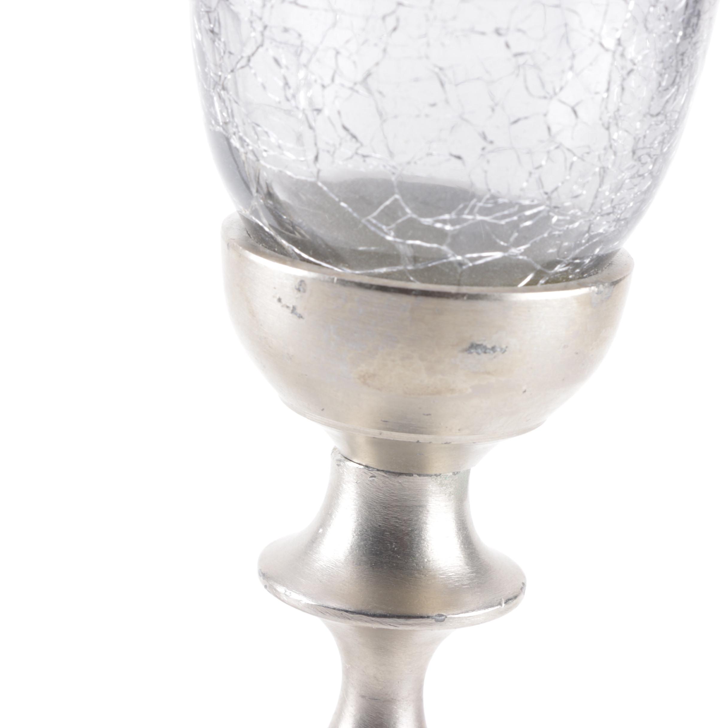 Blue Glass Hurricane Candle Holders