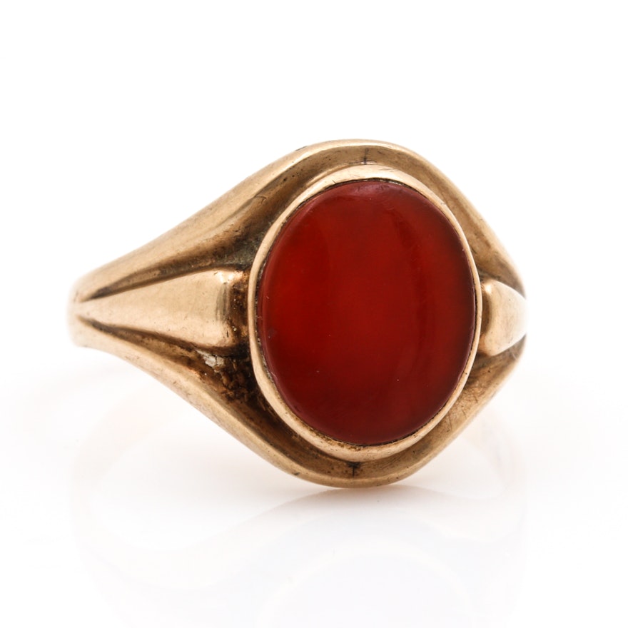 10K Yellow Gold Carnelian Ring