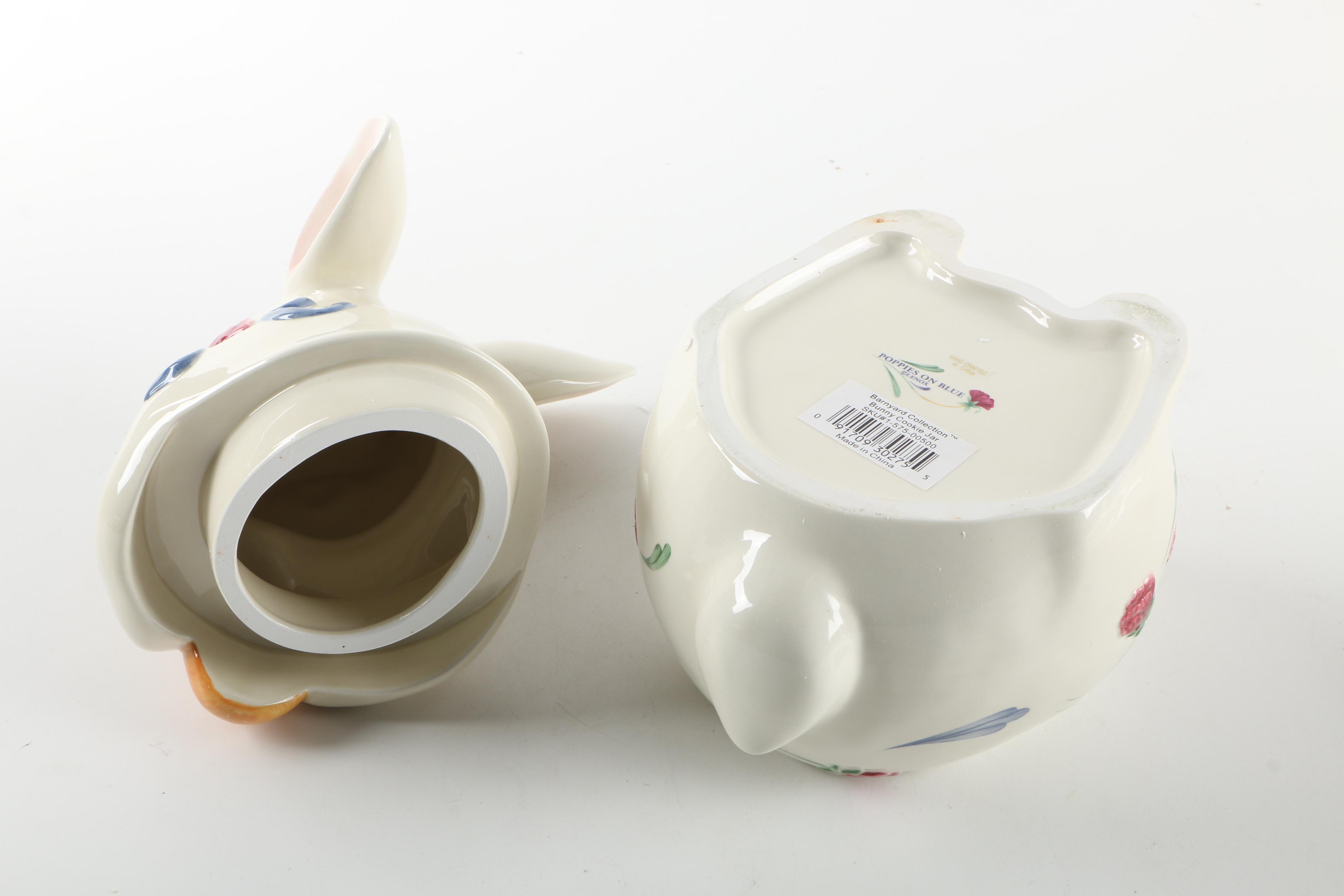 Lenox Bunny Cookie Jar and Oyster Plate