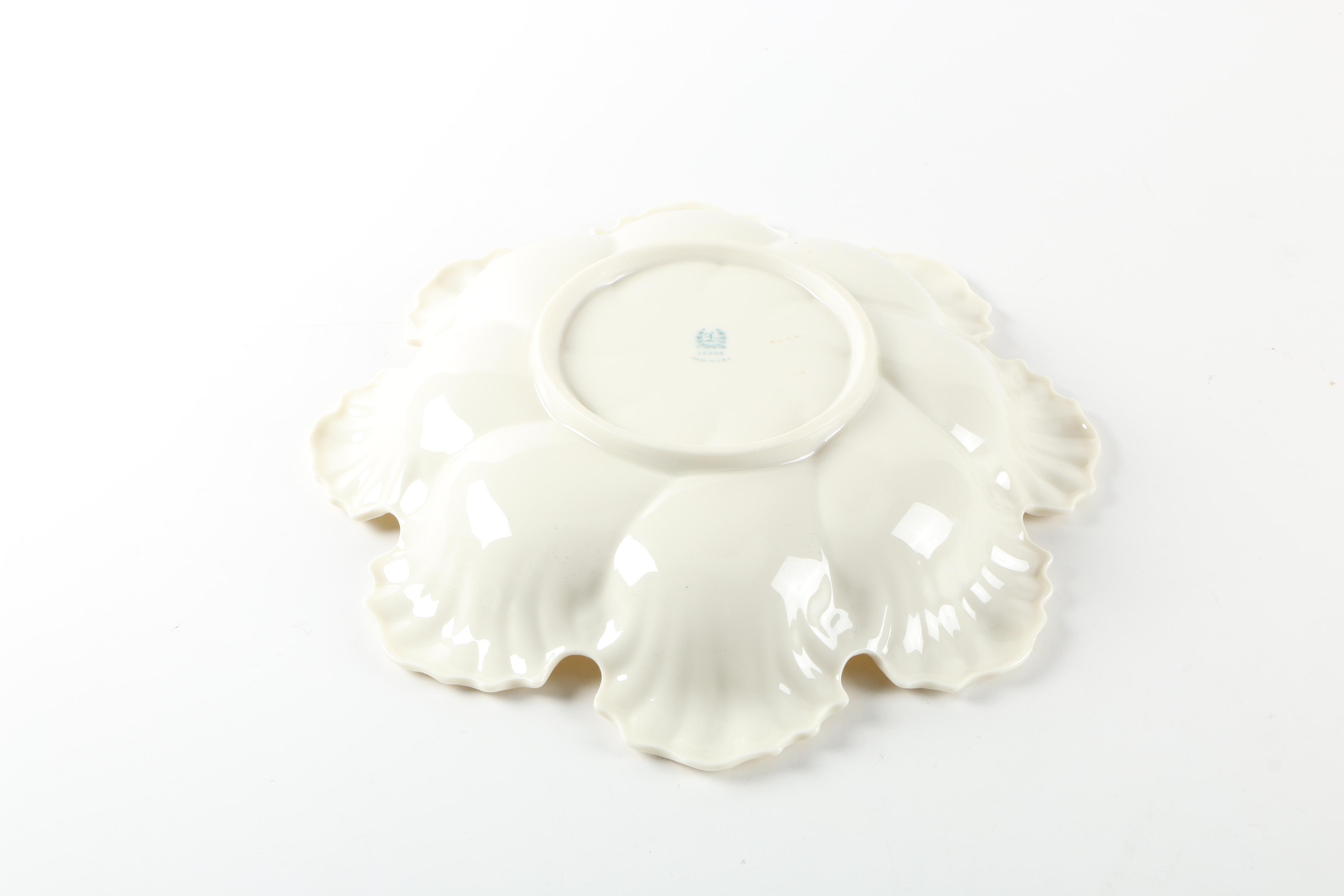 Lenox Bunny Cookie Jar and Oyster Plate