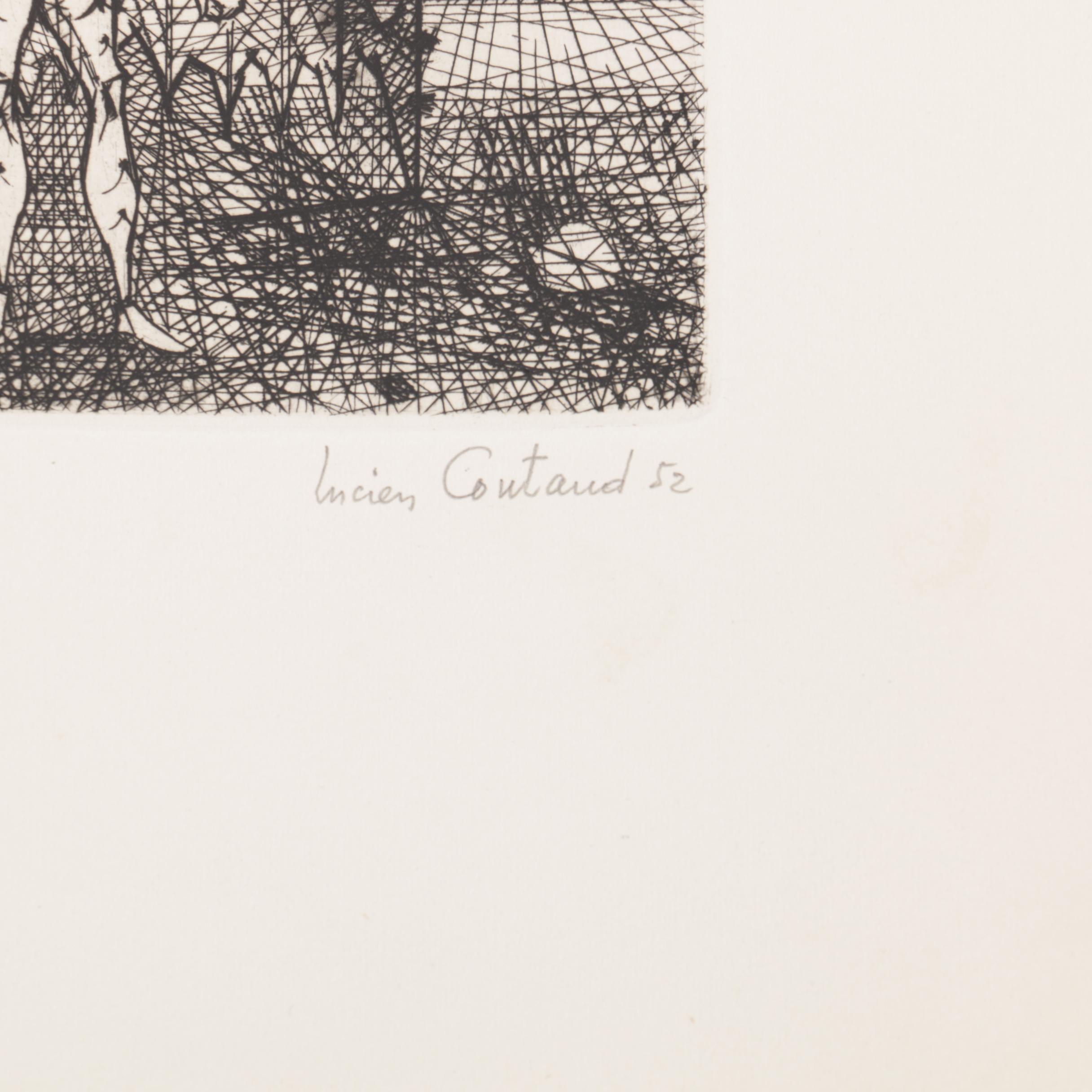 Lucien Coutaud and Jean Couy Mid Century Limited Edition Etchings on Paper