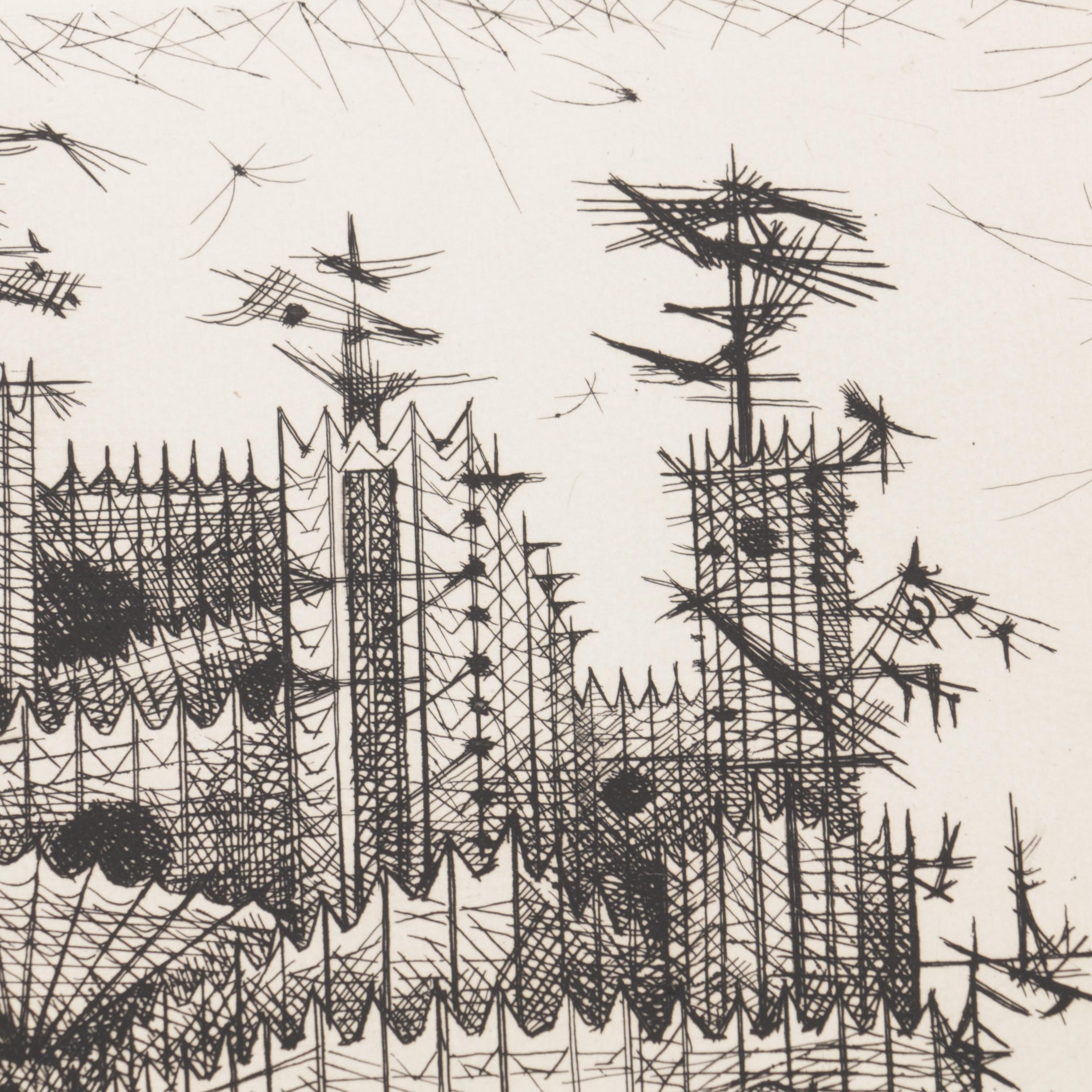 Lucien Coutaud and Jean Couy Mid Century Limited Edition Etchings on Paper