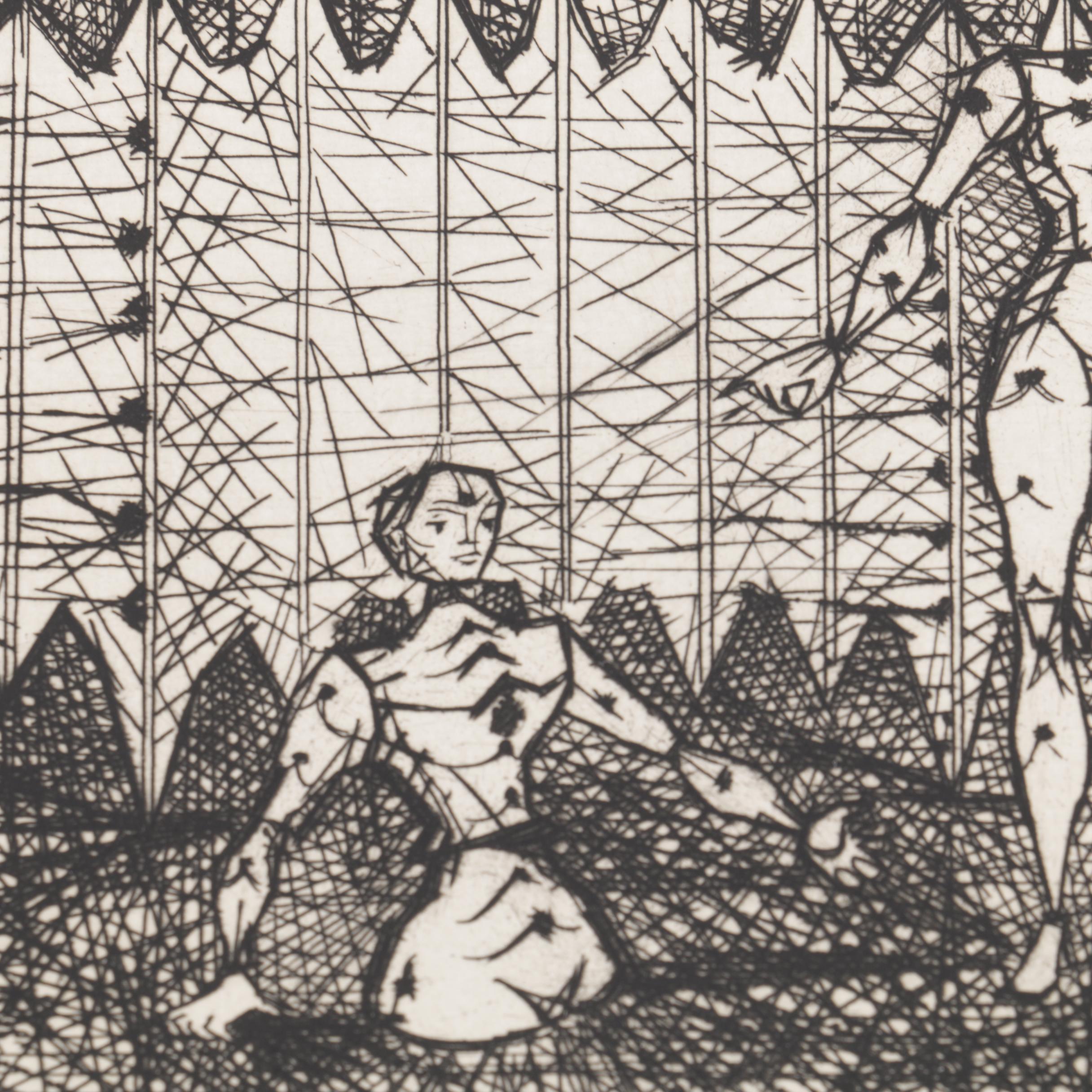 Lucien Coutaud and Jean Couy Mid Century Limited Edition Etchings on Paper