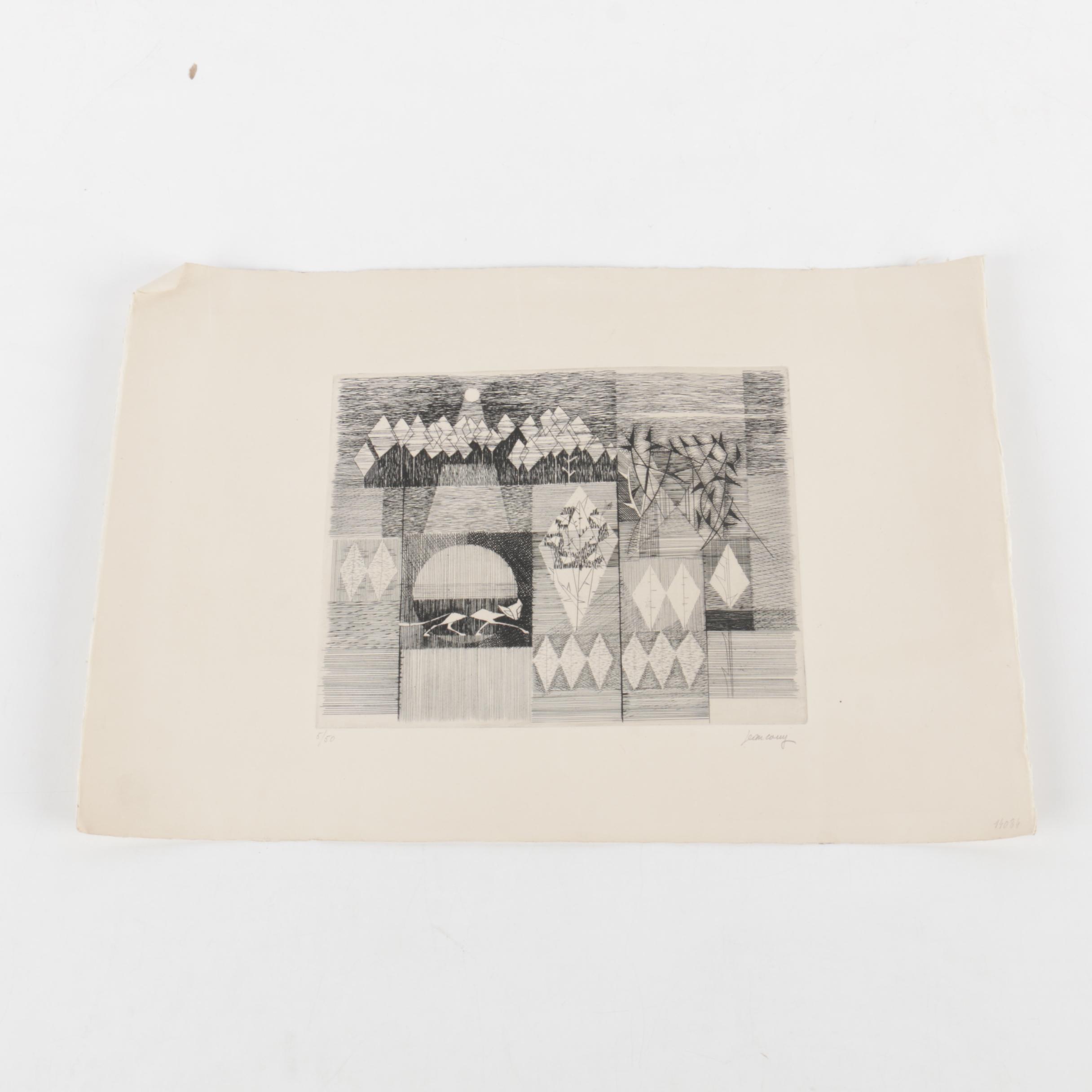 Lucien Coutaud and Jean Couy Mid Century Limited Edition Etchings on Paper