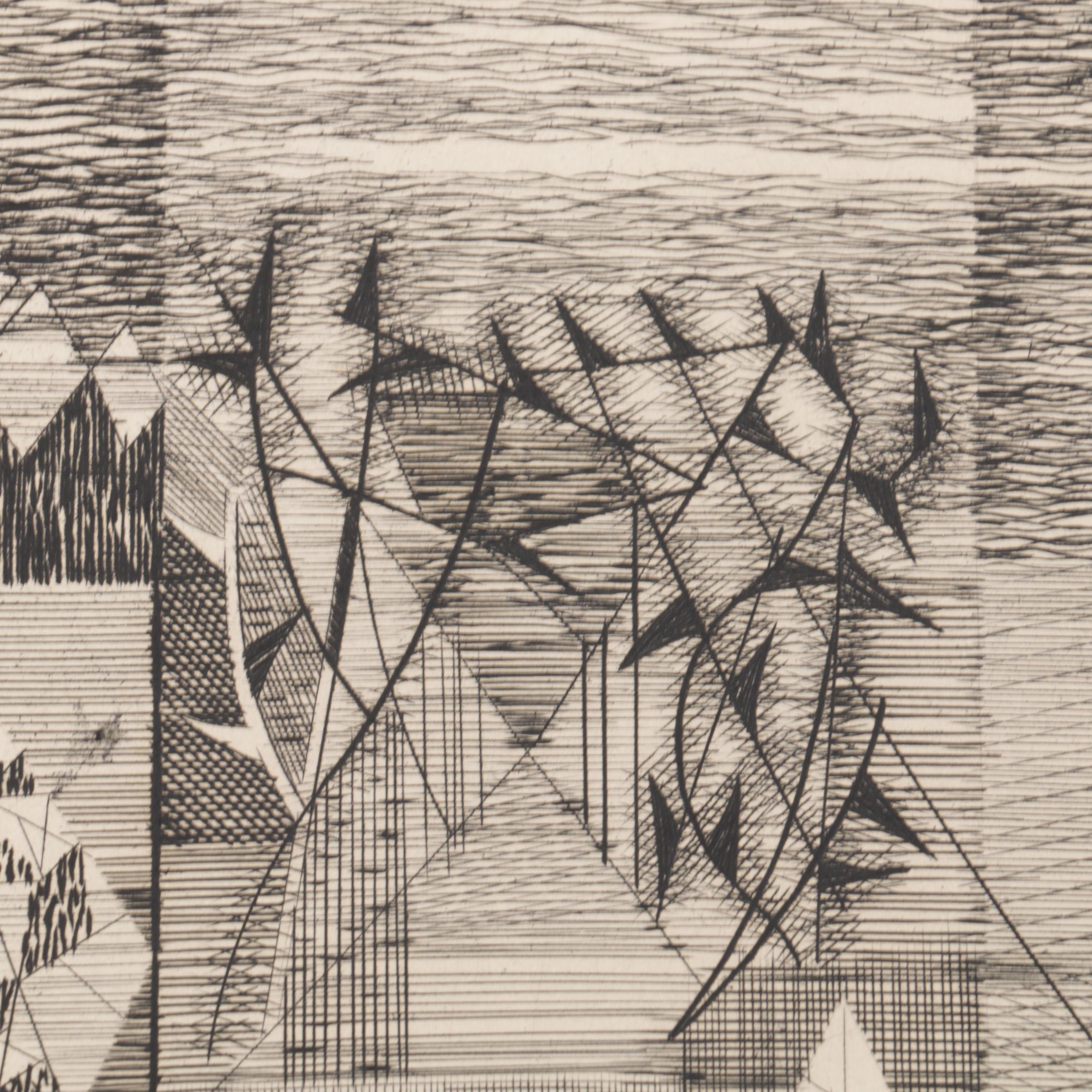 Lucien Coutaud and Jean Couy Mid Century Limited Edition Etchings on Paper