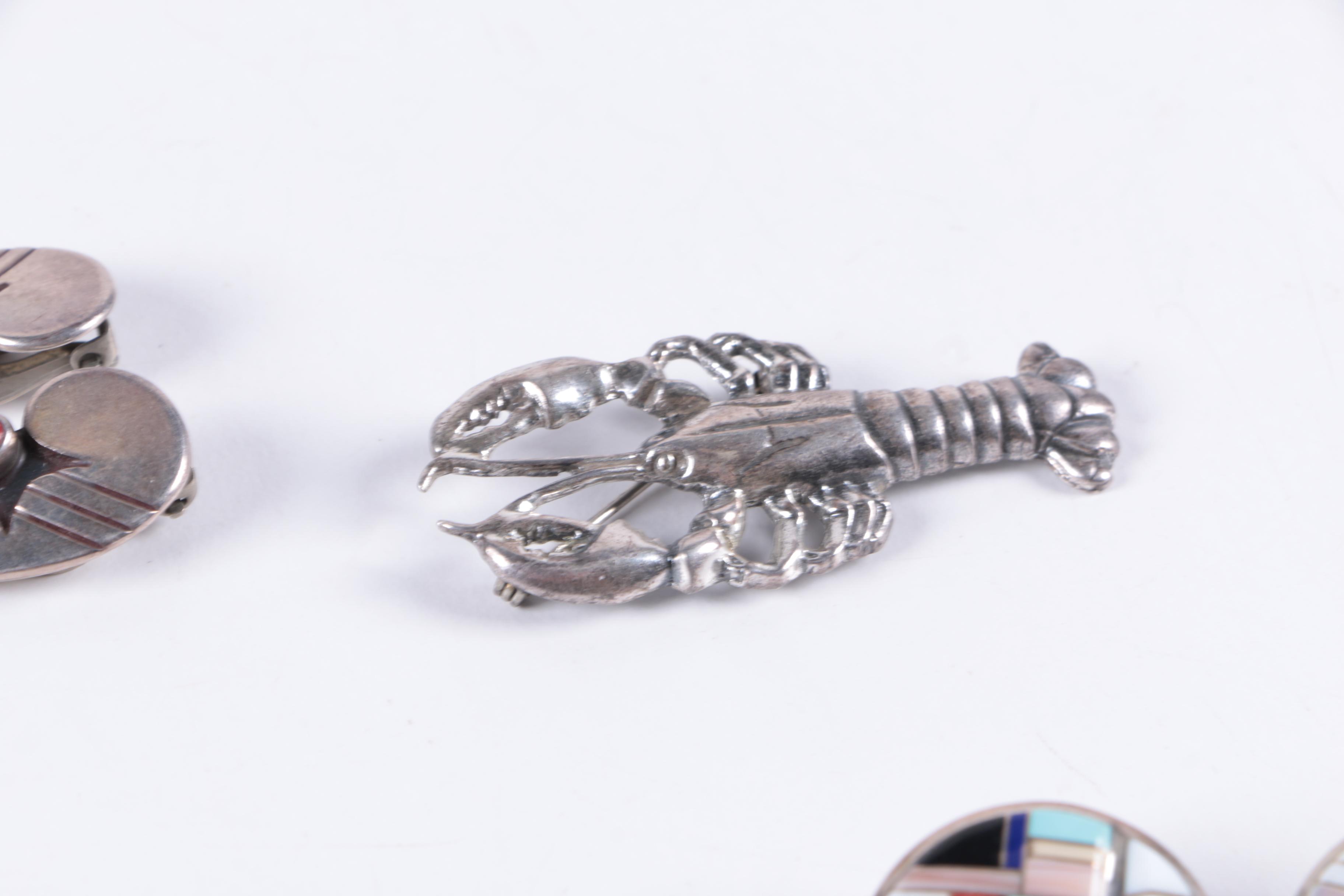 Selection of Sterling Silver Earrings including CS Lonjose Zuni