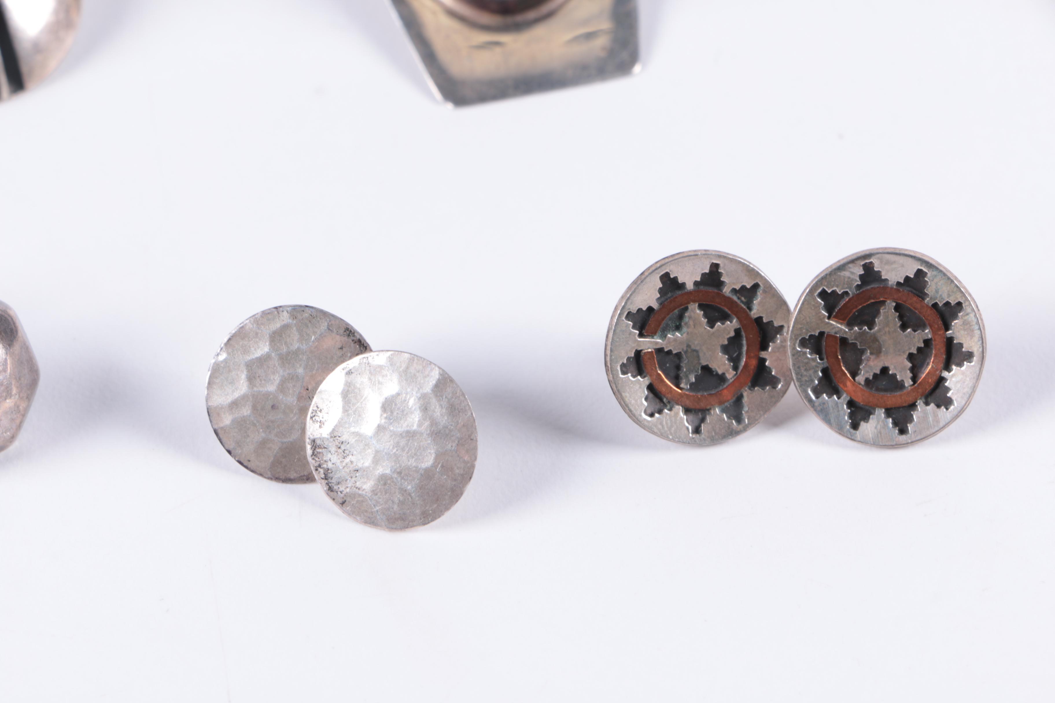 Selection of Sterling Silver Earrings including CS Lonjose Zuni