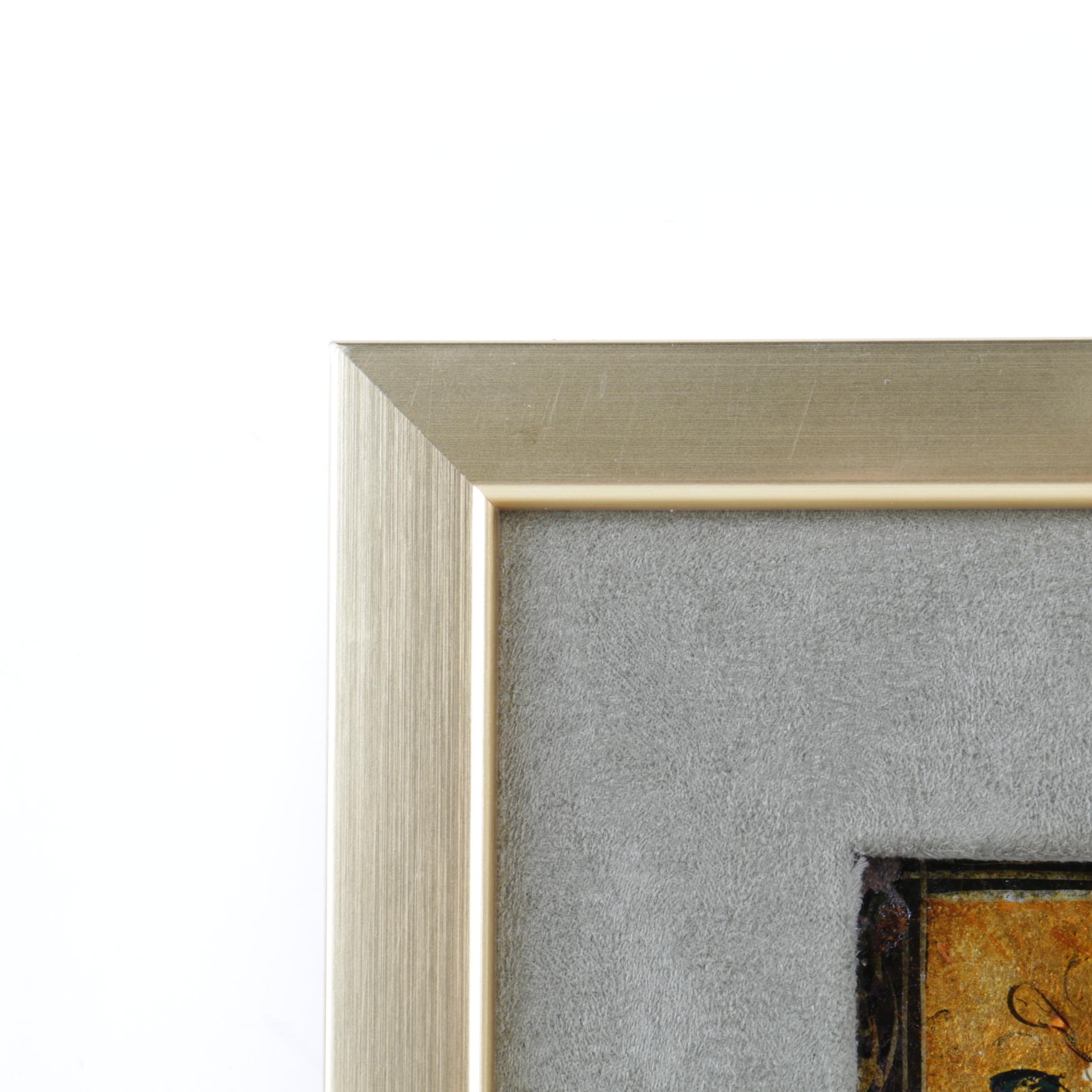 Two Indo-Persian Gouache Paintings on Paper with Gold Tone Embellishments