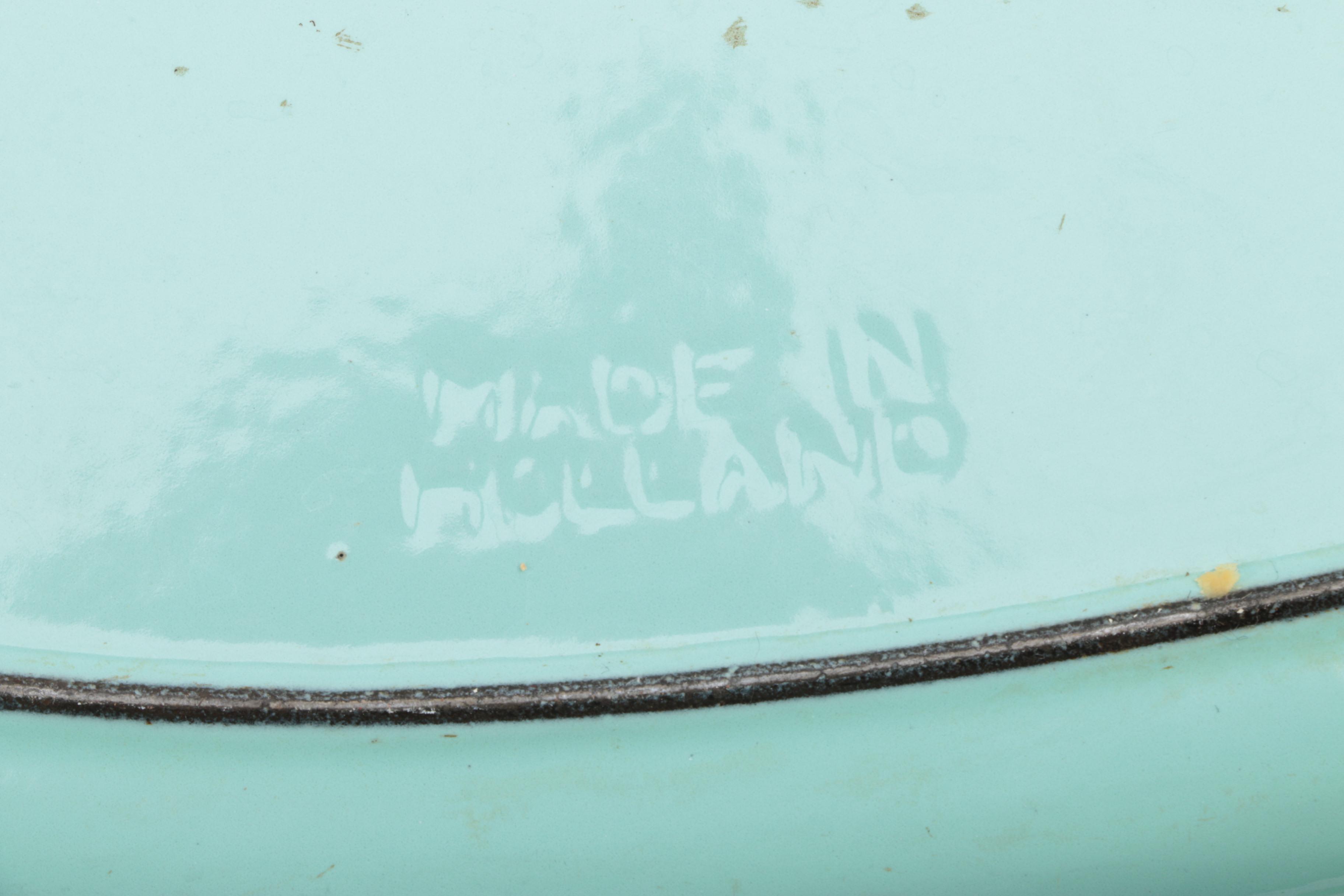 Vintage European Enamel Dutch Oven and Casserole Dish