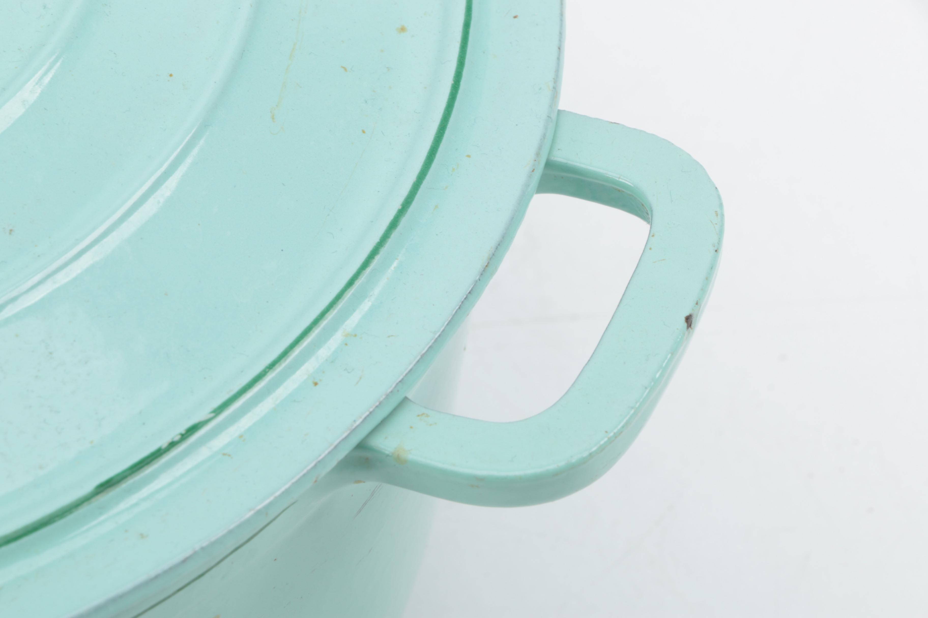 Vintage European Enamel Dutch Oven and Casserole Dish