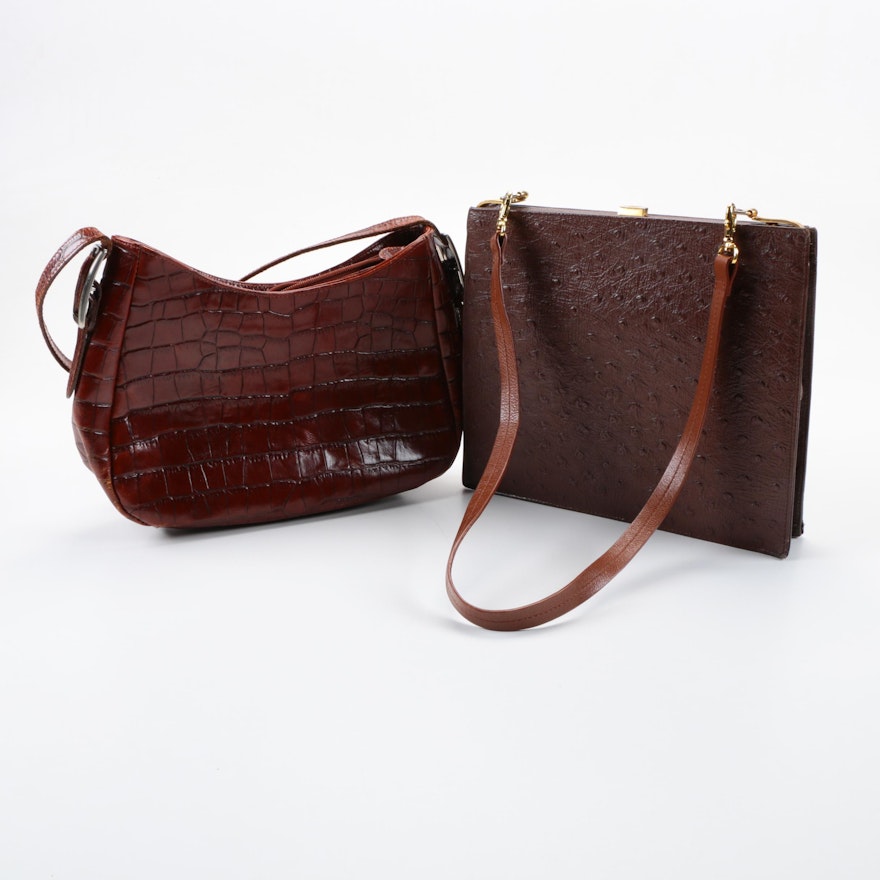 Embossed Leather Handbags Including Dofan