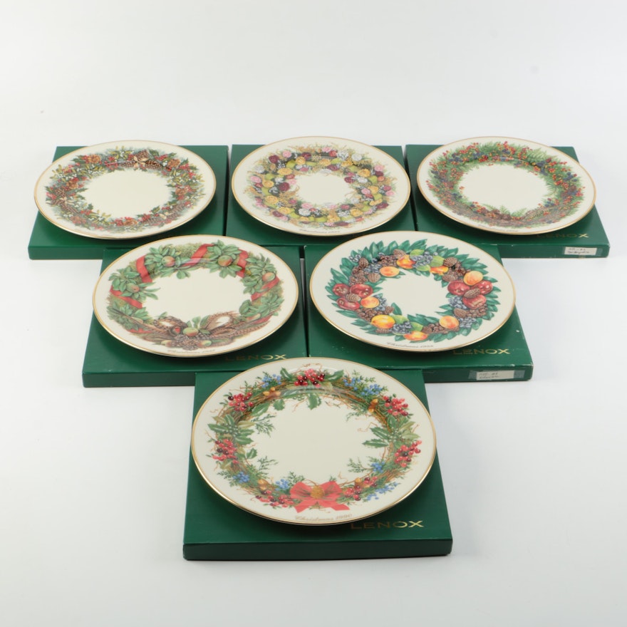 Limited Edition Lenox "Colonial Christmas" Wreath Plates