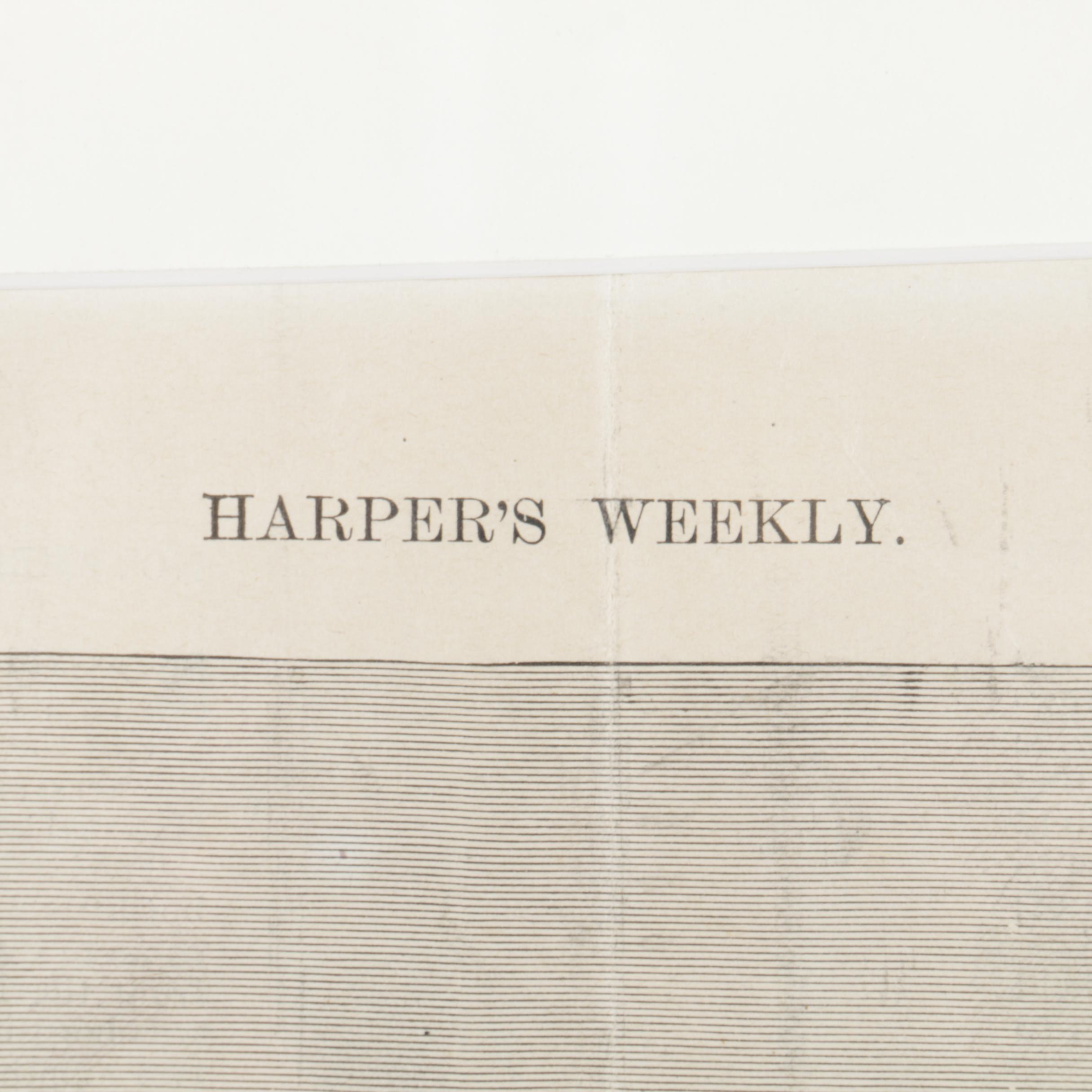 "Harper's Weekly" Engraving After Remington "Football, A Collision at the Ropes"