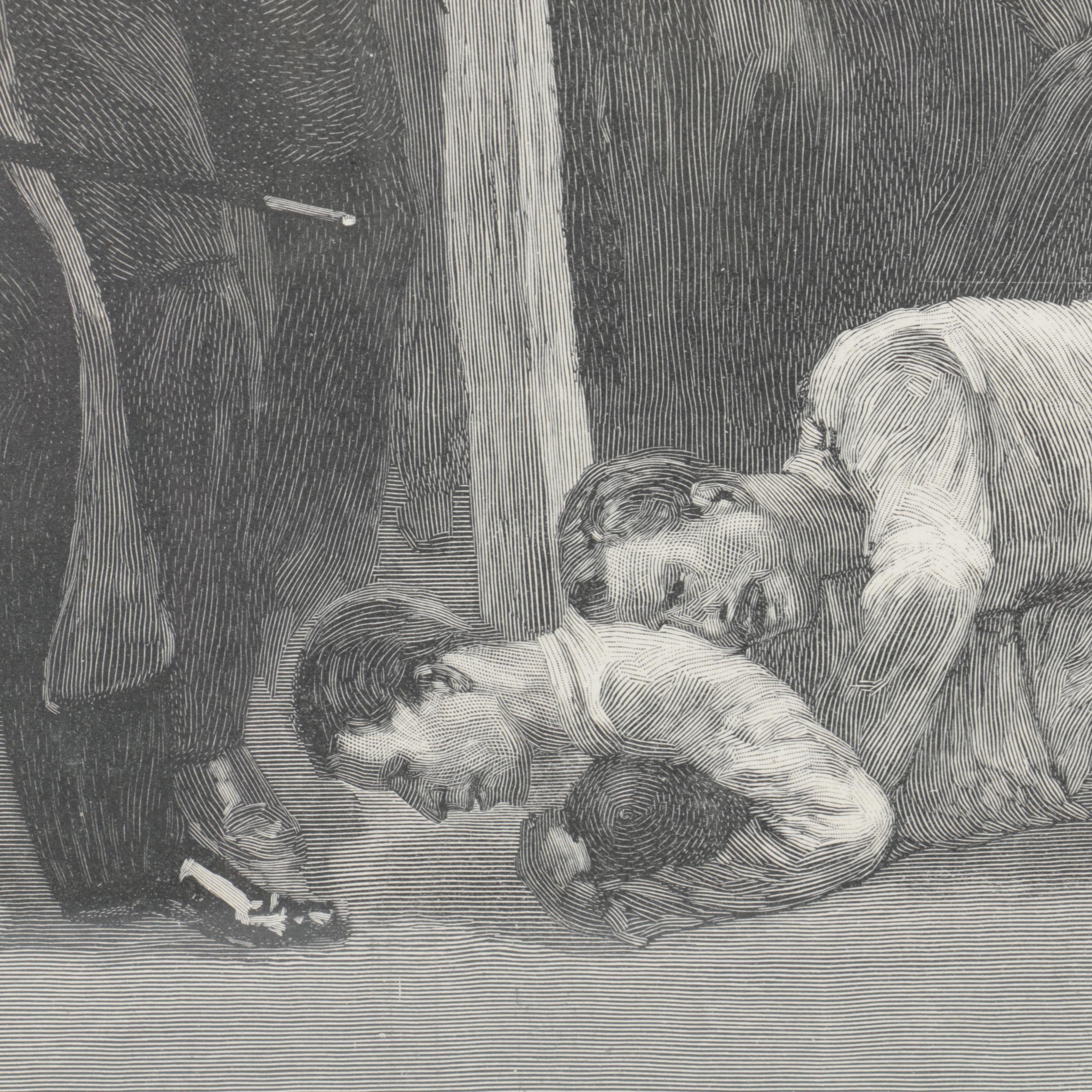 "Harper's Weekly" Engraving After Remington "Football, A Collision at the Ropes"