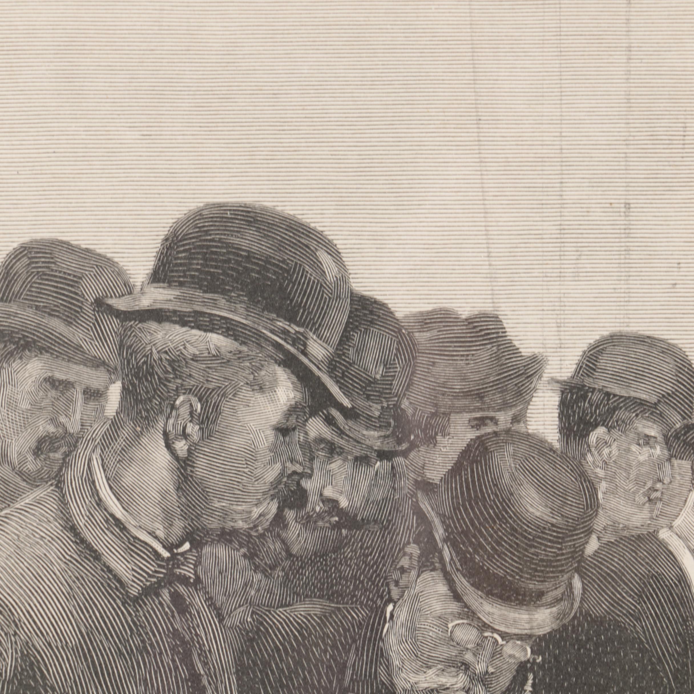 "Harper's Weekly" Engraving After Remington "Football, A Collision at the Ropes"