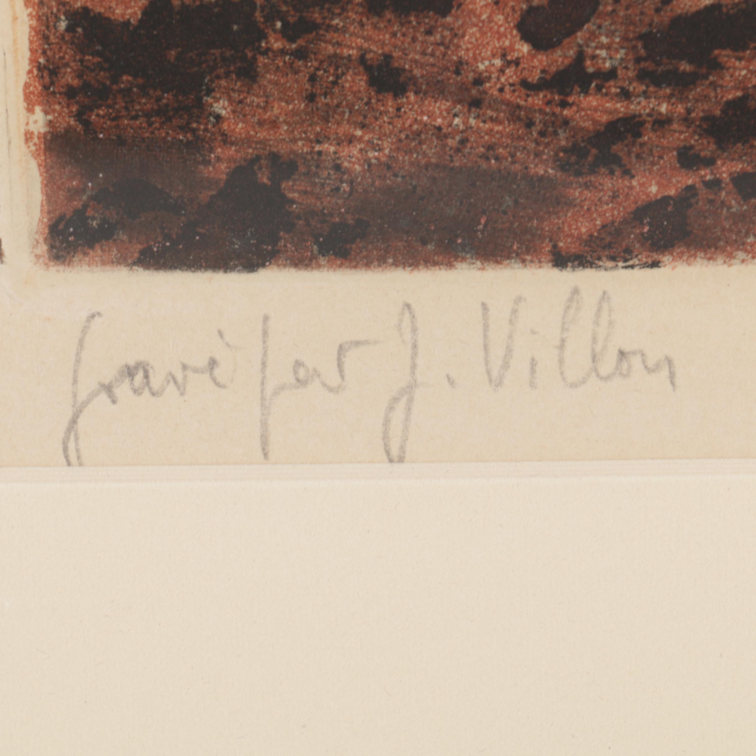 Jacques Villon Etching with Aquatint After Marcel Gromaire "La Femme au Piano"