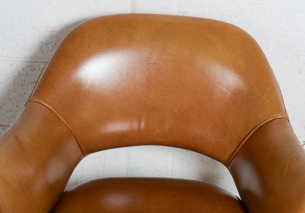 Vintage Mid Century Modern Tan Leather Office Chair