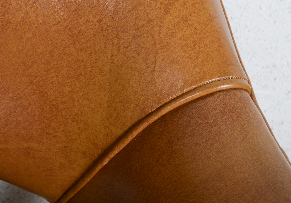 Vintage Mid Century Modern Tan Leather Office Chair