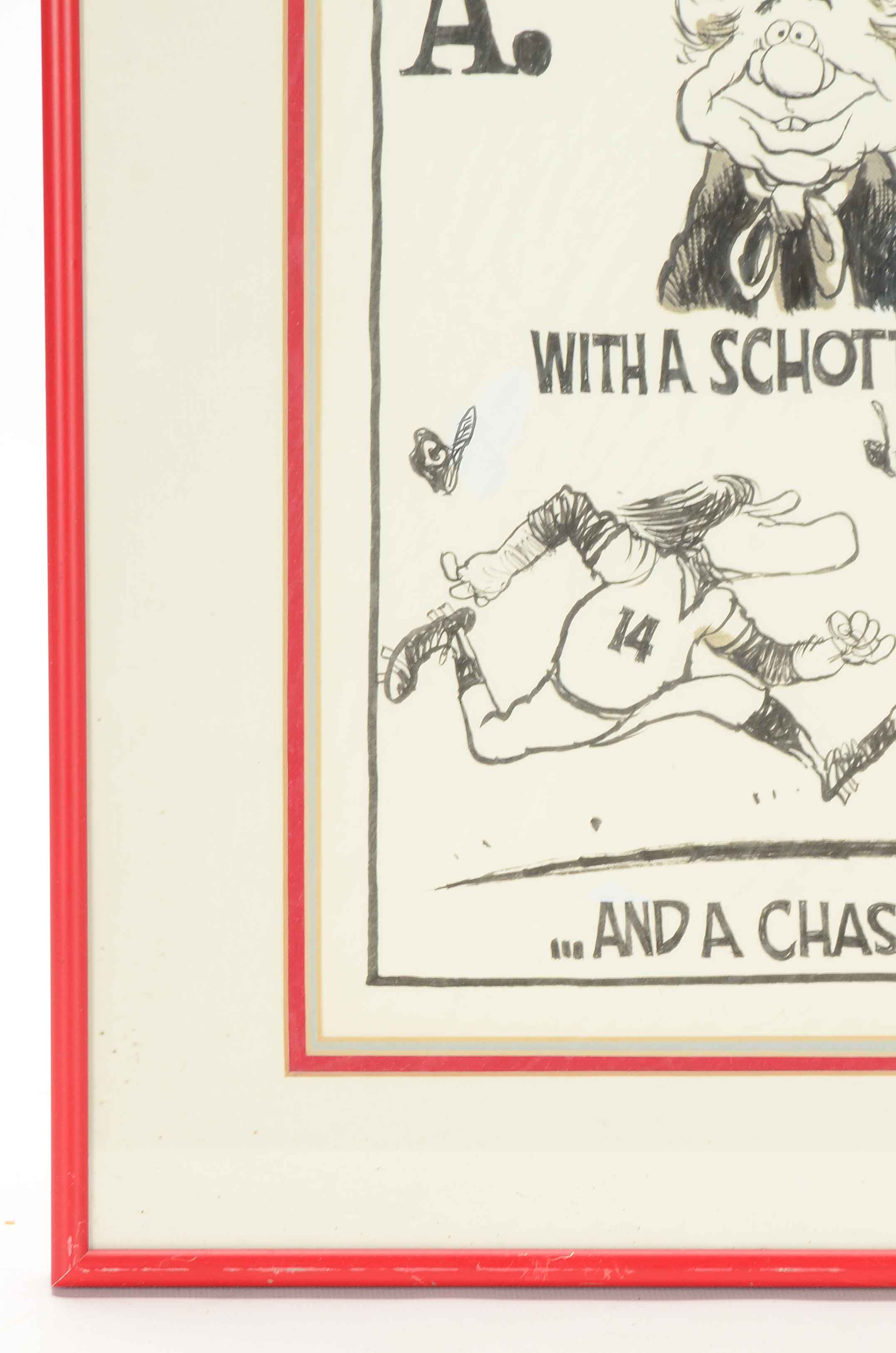 1985 Jim Borgman's Original Marge Schott and Pete Rose Framed Artwork