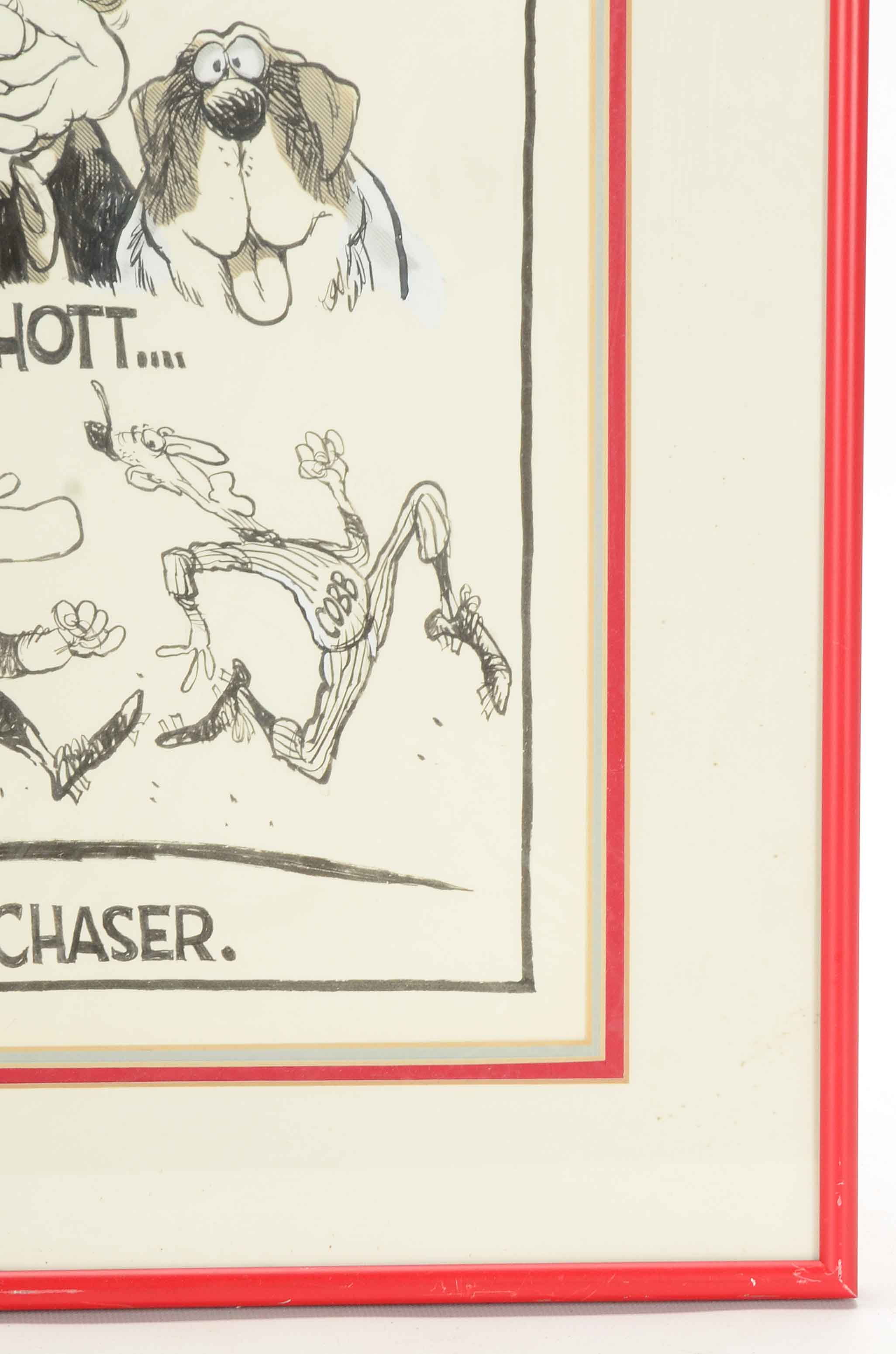 1985 Jim Borgman's Original Marge Schott and Pete Rose Framed Artwork