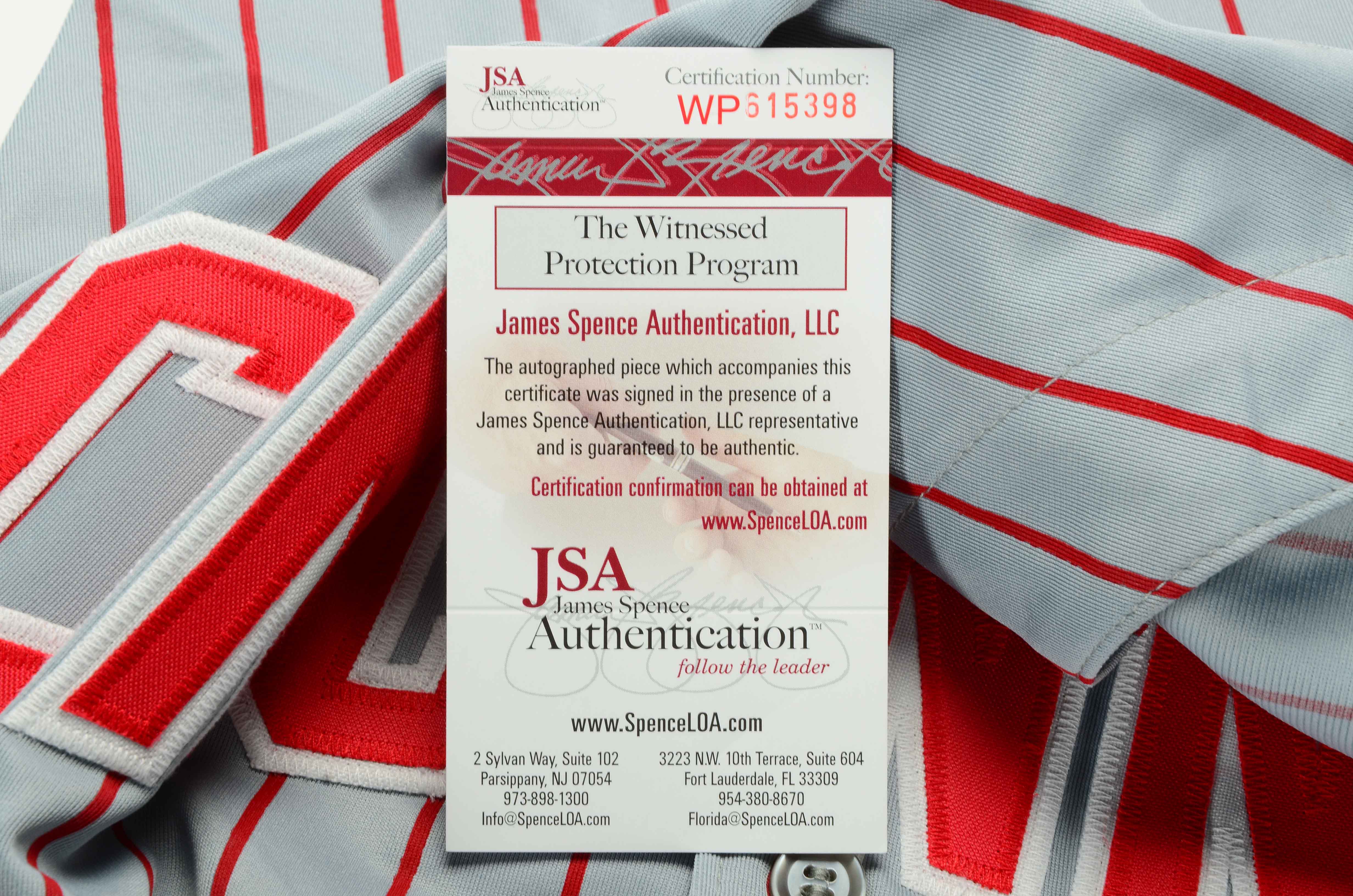 Barry Larkin Signed Jersey JSA COA