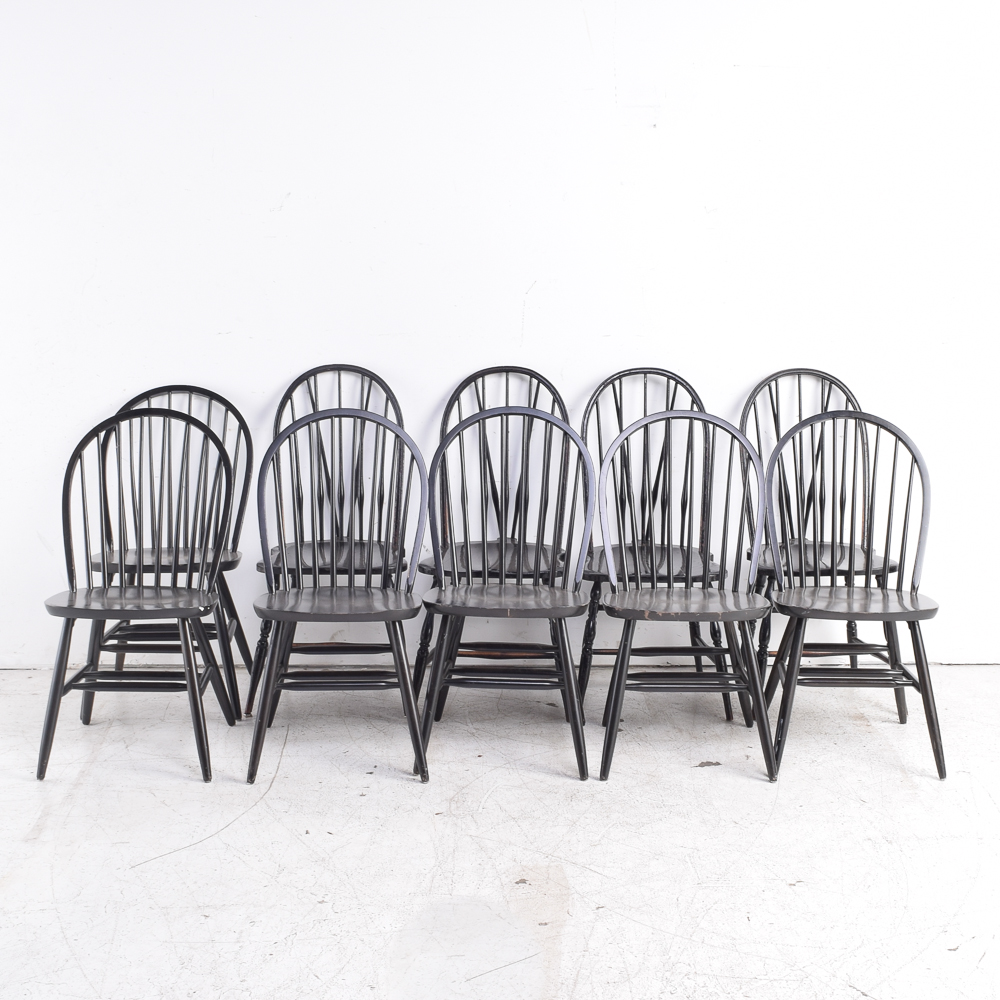 Black Windsor Style Dining Chairs
