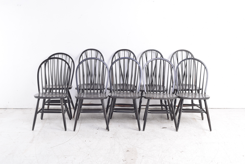 Black Windsor Style Dining Chairs