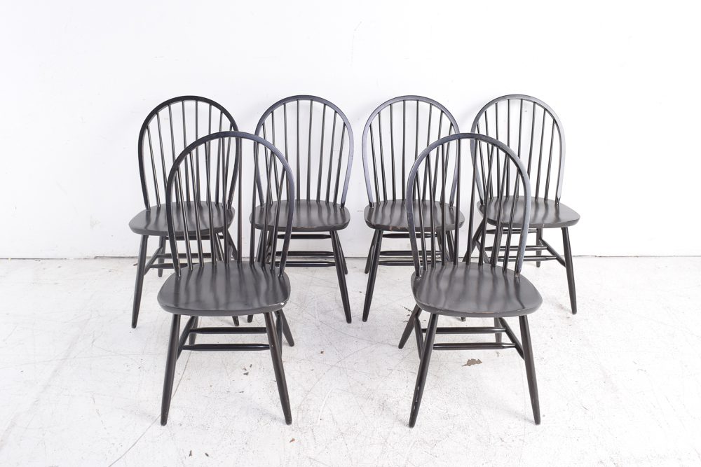 Black Windsor Style Dining Chairs