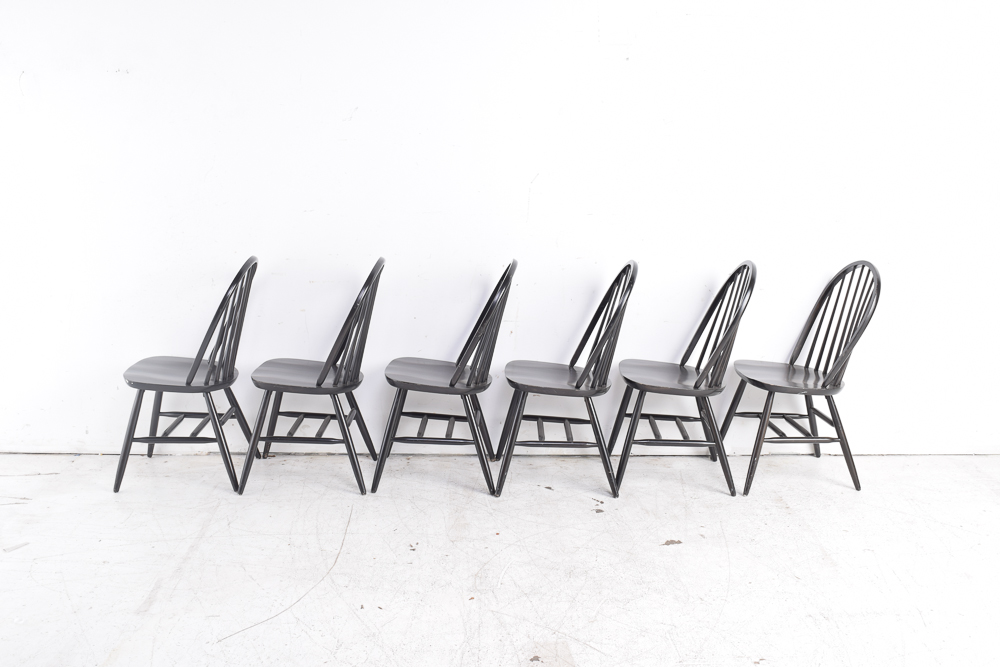 Black Windsor Style Dining Chairs