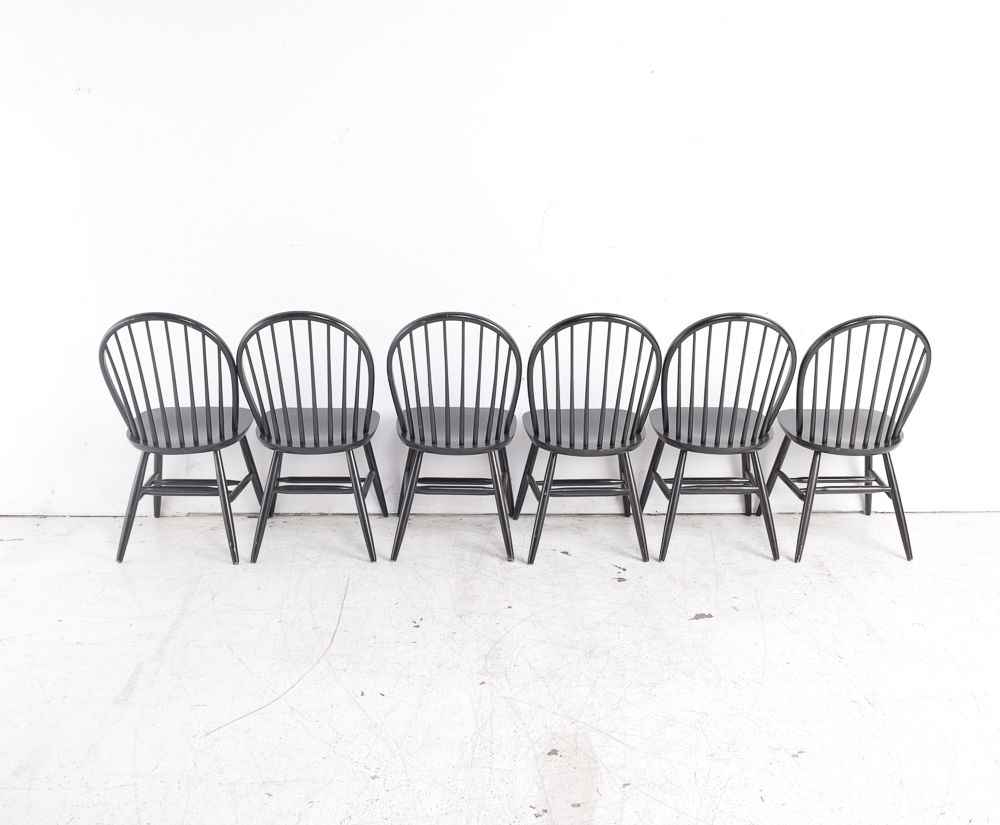 Black Windsor Style Dining Chairs