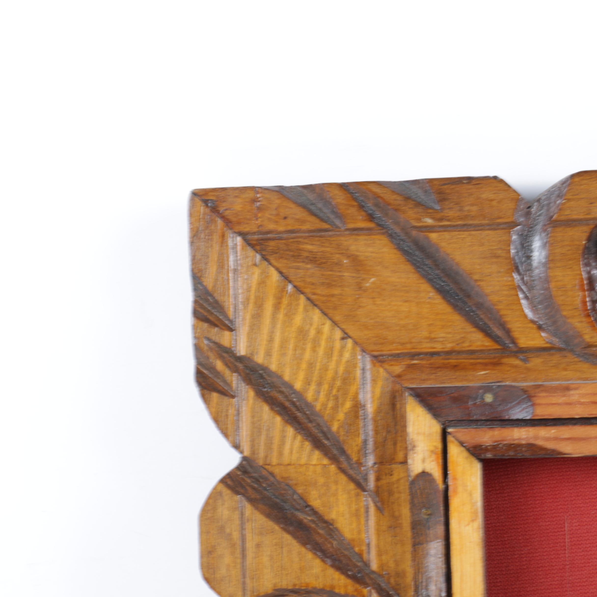 Burl Wood Box and Framed Feather Art "The Circle of Life" by Norman Peirce