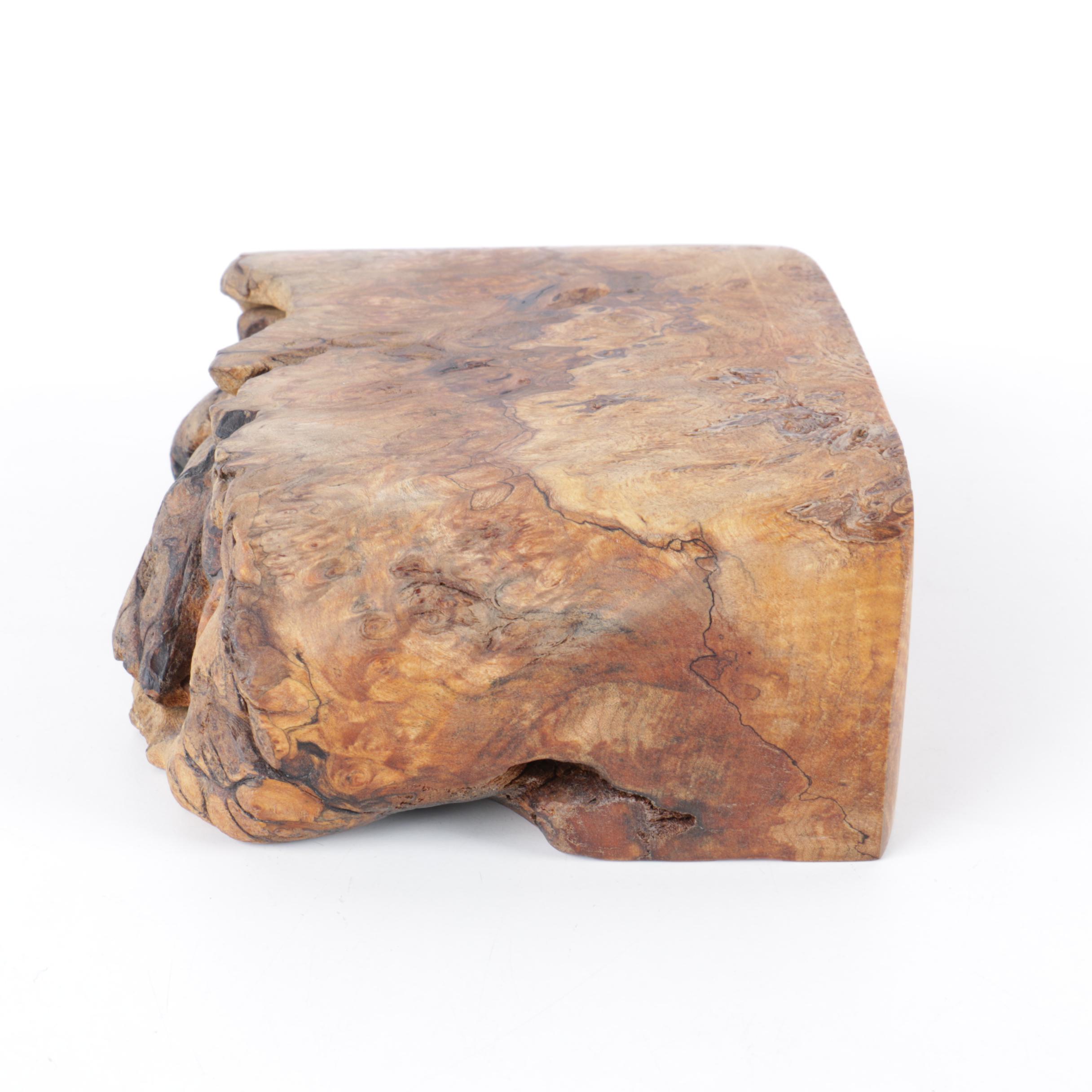 Burl Wood Box and Framed Feather Art "The Circle of Life" by Norman Peirce