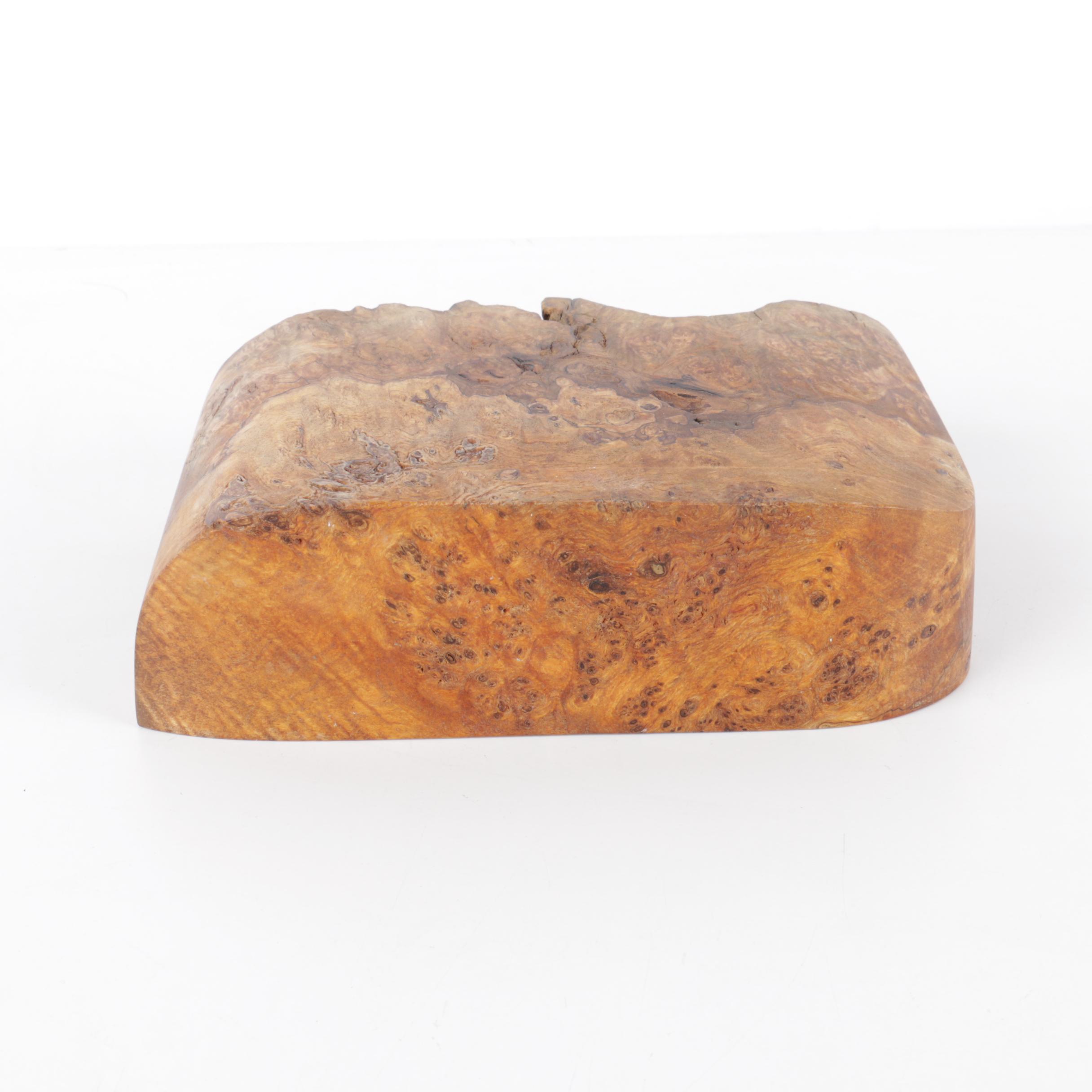 Burl Wood Box and Framed Feather Art "The Circle of Life" by Norman Peirce